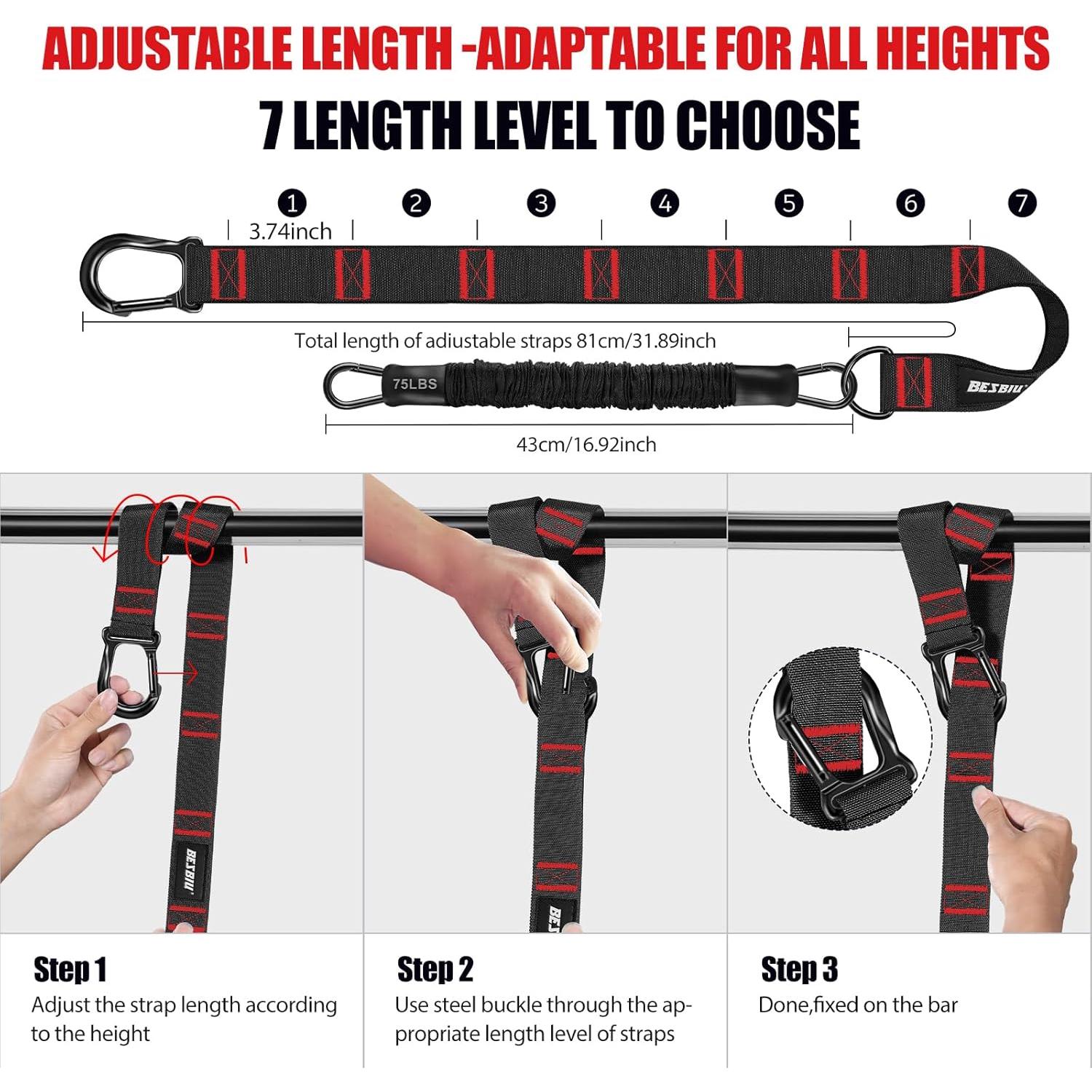Bandas de Asistencia para Dominadas BesBiu 118kg Ajustables