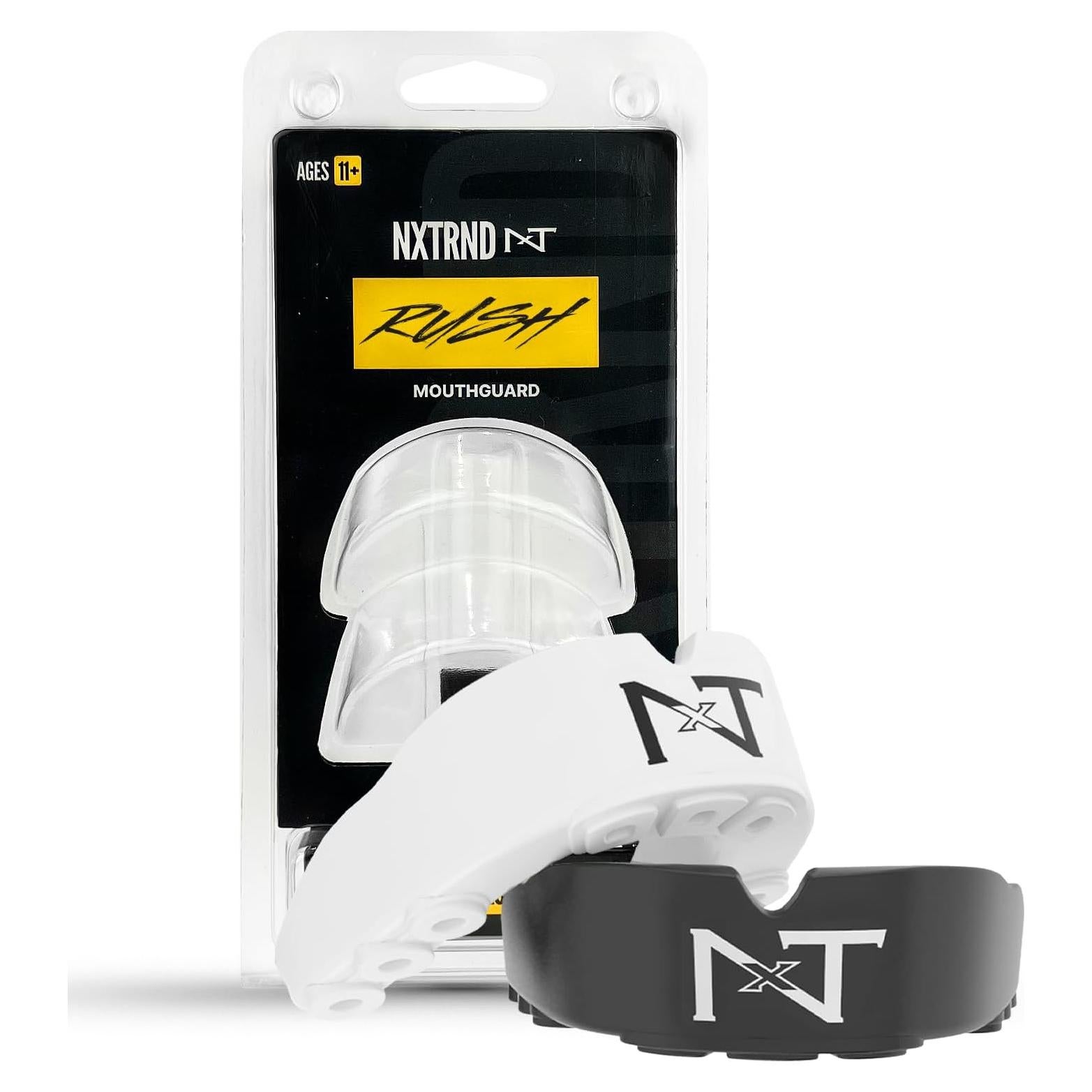 Protector Bucal Nxtrnd Rush para Boxeo - Paquete de 2 (Negro/Blanco)