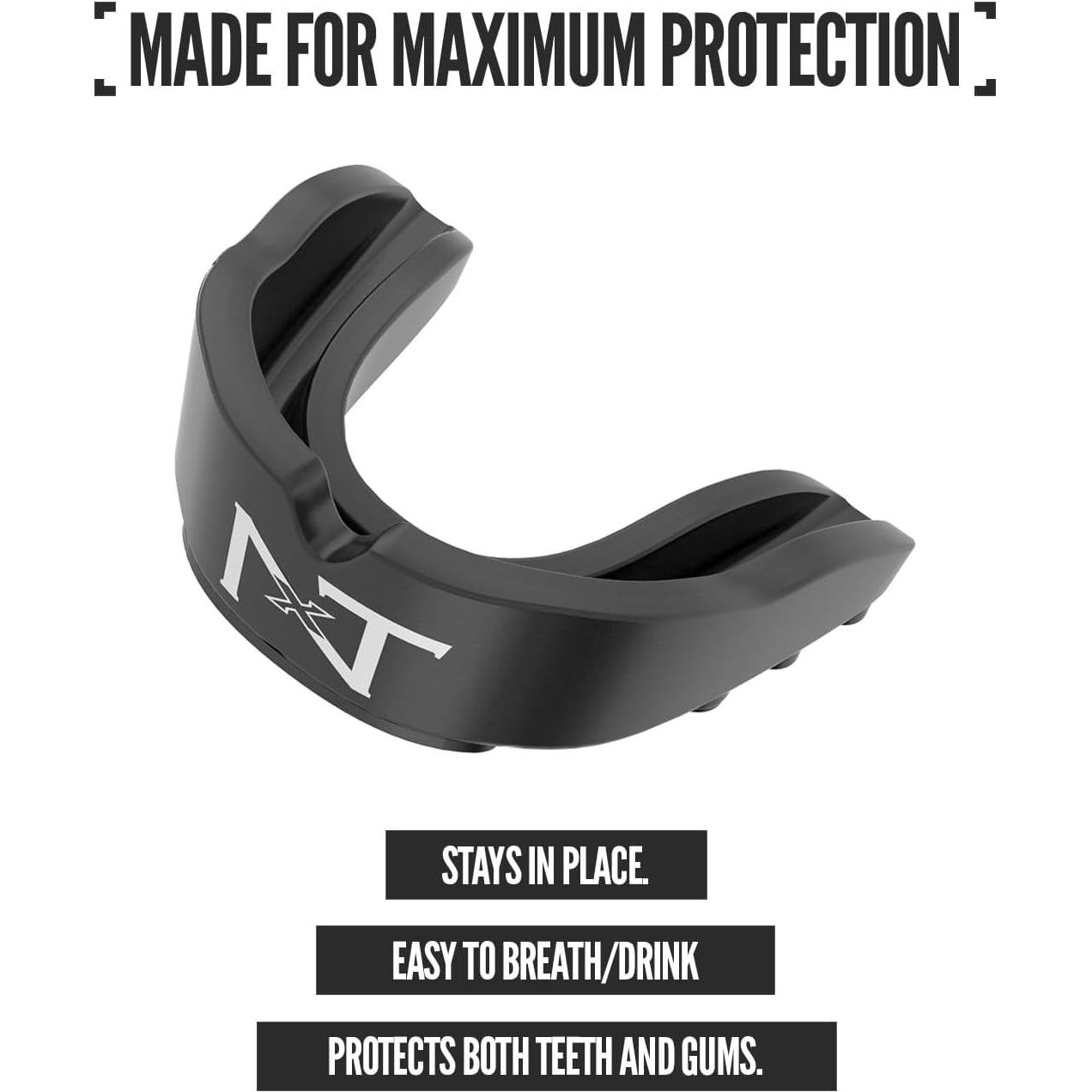 Protector Bucal Nxtrnd Rush para Boxeo - Paquete de 2 (Negro/Blanco)