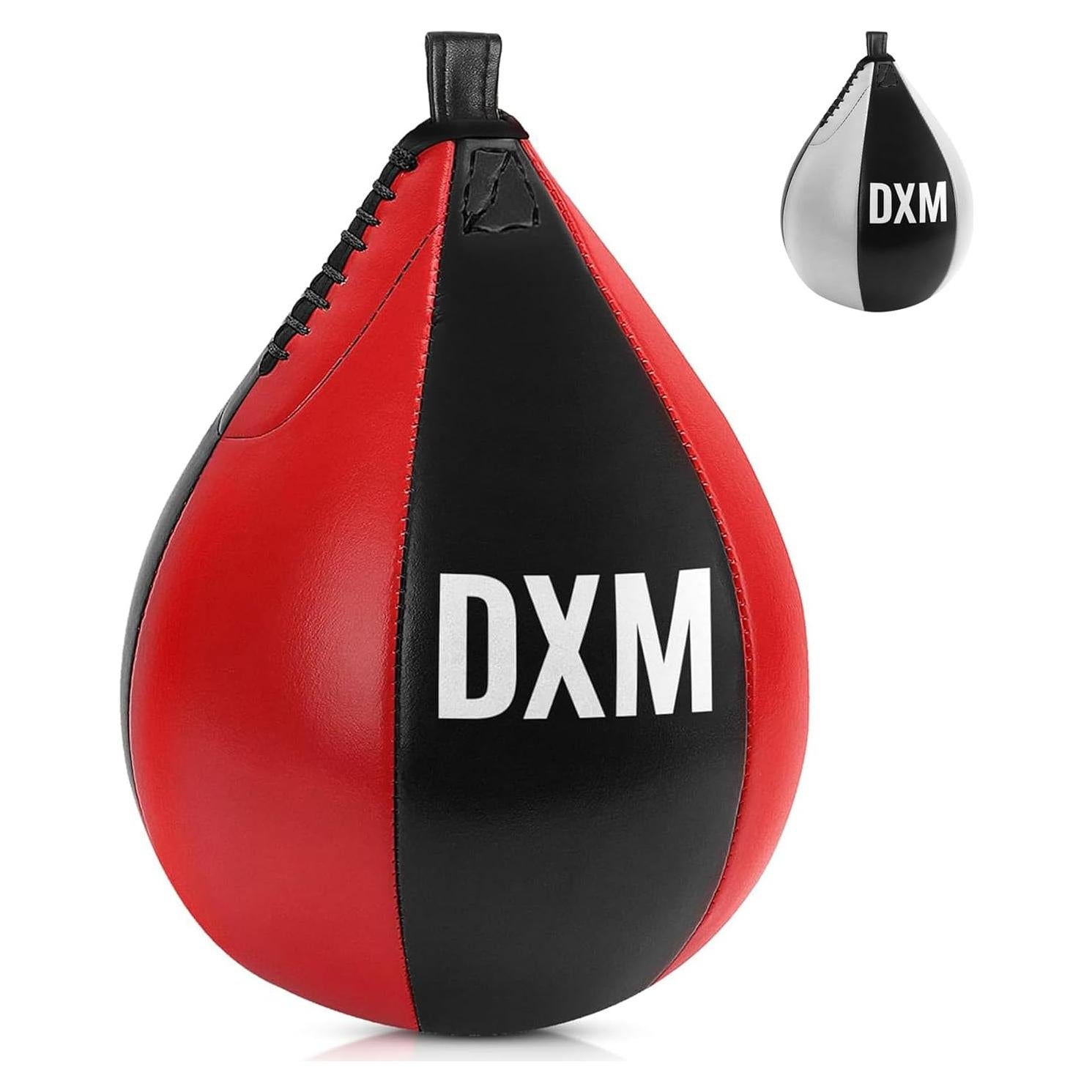 Bolsa de Velocidad de Boxeo DXM SPORTS 29.21 cm Cuero Negro/Rojo