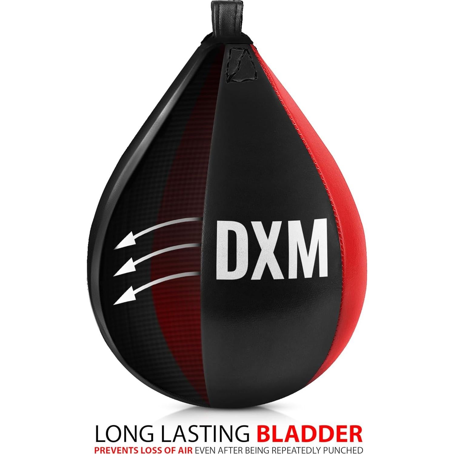 Bolsa de Velocidad de Boxeo DXM SPORTS 29.21 cm Cuero Negro/Rojo