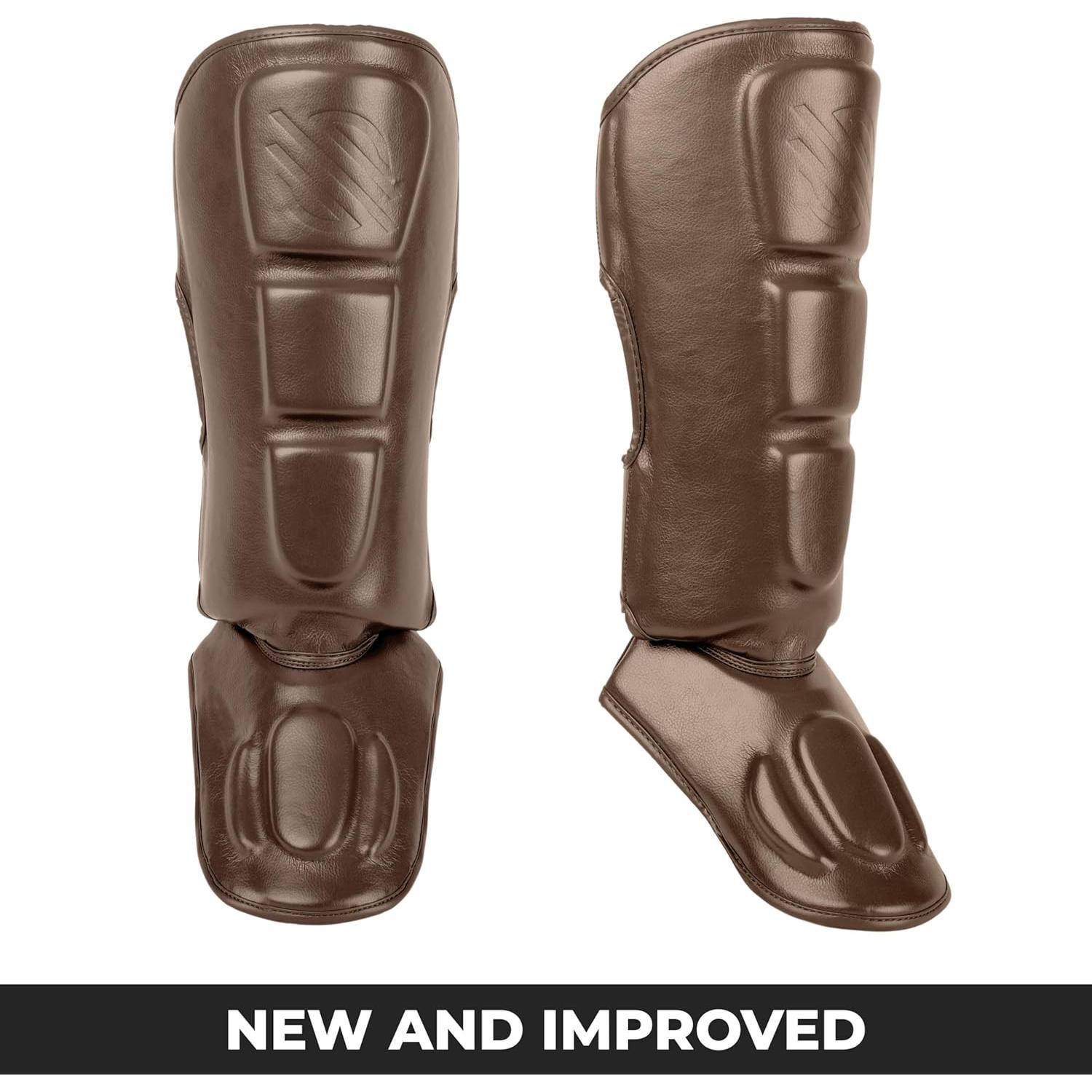 Protectores de Espinillas Sanabul Battle Forged Marrón XL