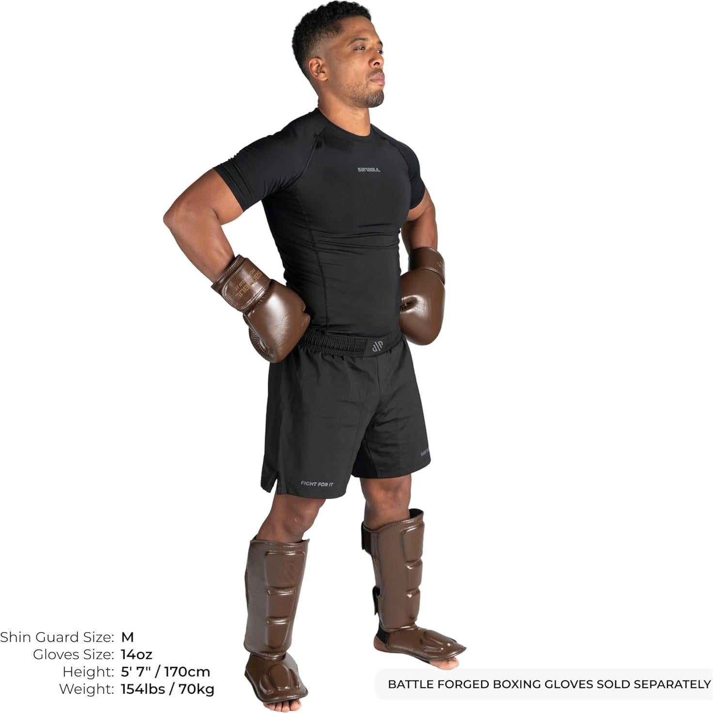 Protectores de Espinillas Sanabul Battle Forged Marrón XL