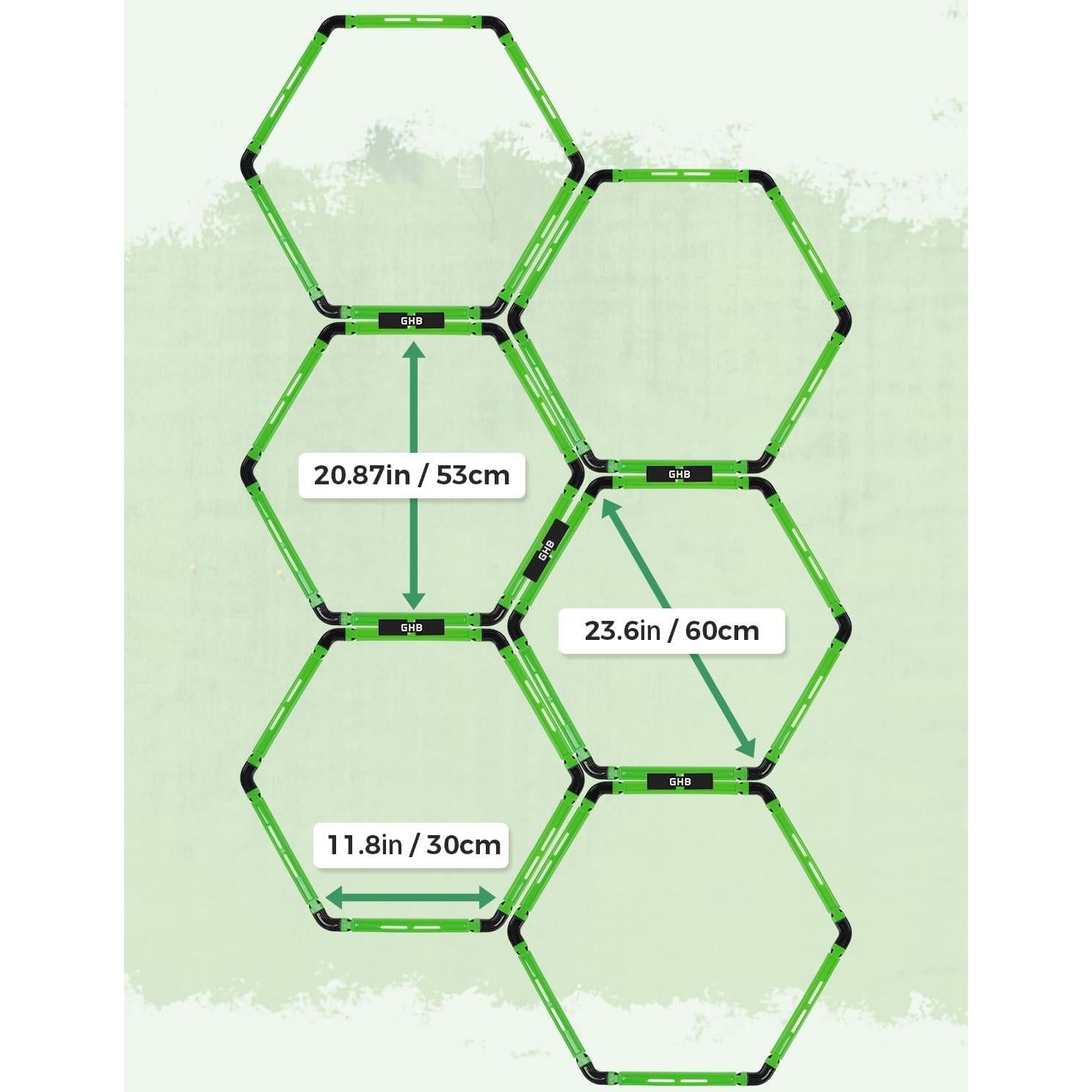 Set de 6 Anillos de Agilidad Hexagonales GHB con Conectores