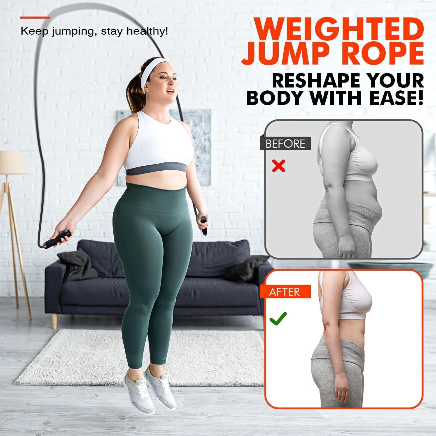 Cuerda de Salto Ajustable KUTIZE con Peso 0.45kg para Fitness