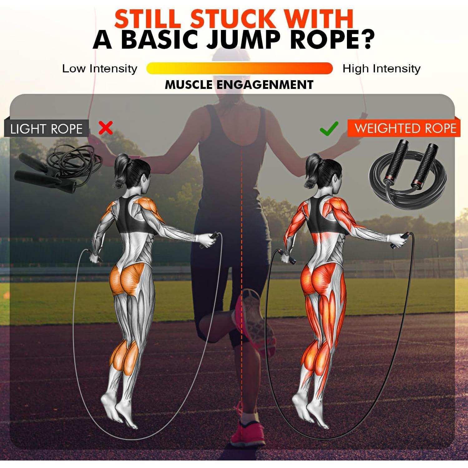 Cuerda de Salto Ajustable KUTIZE con Peso 0.45kg para Fitness