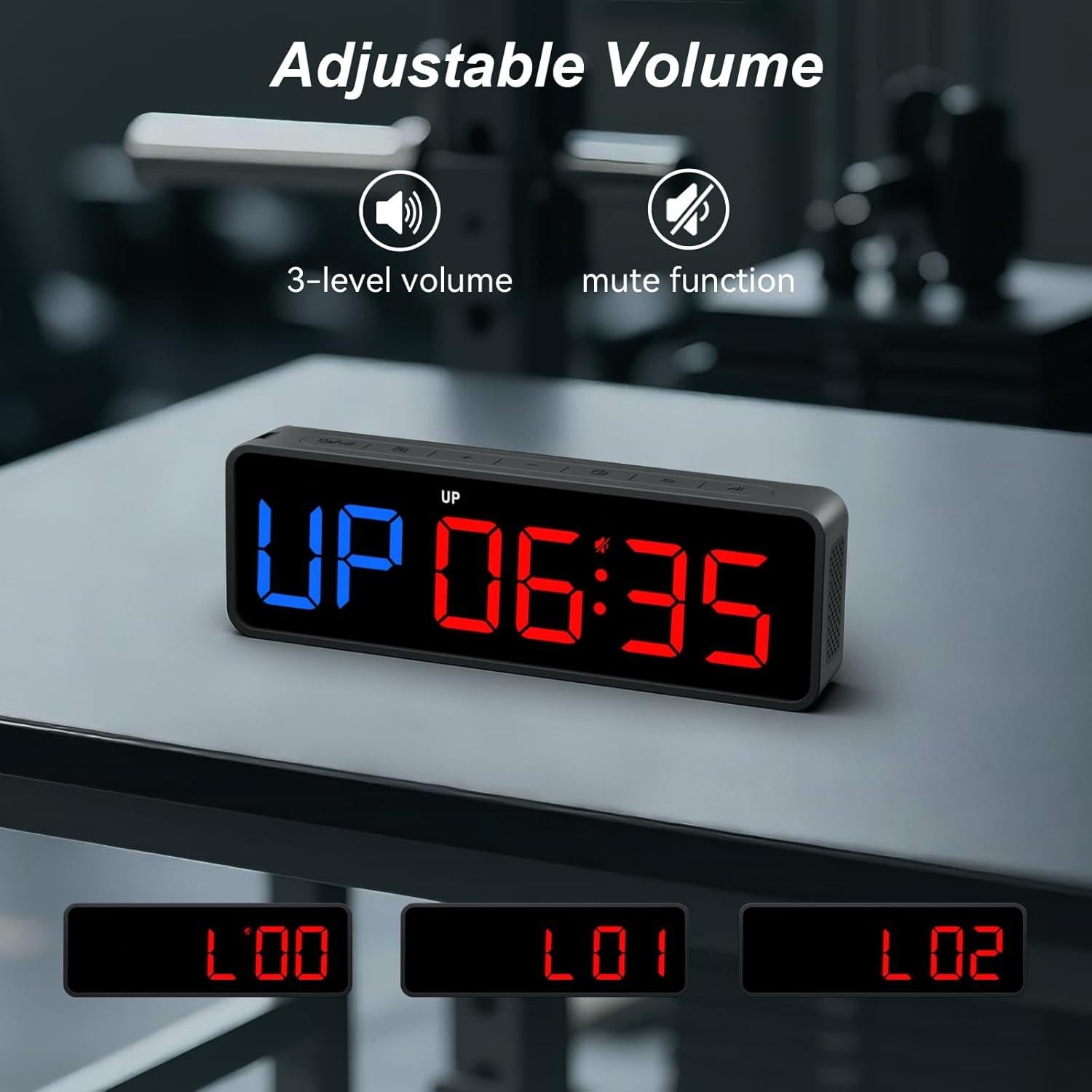 Reloj Temporizador de Gimnasio Acedeck Negro - Control Remoto