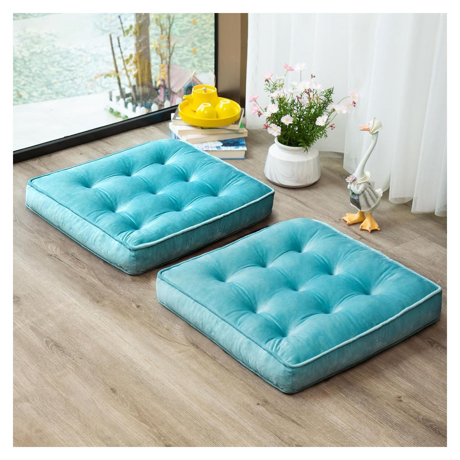 Cojines de Suelo 1 MIDDLE ONE 50x50 cm Espuma con Memoria Azul