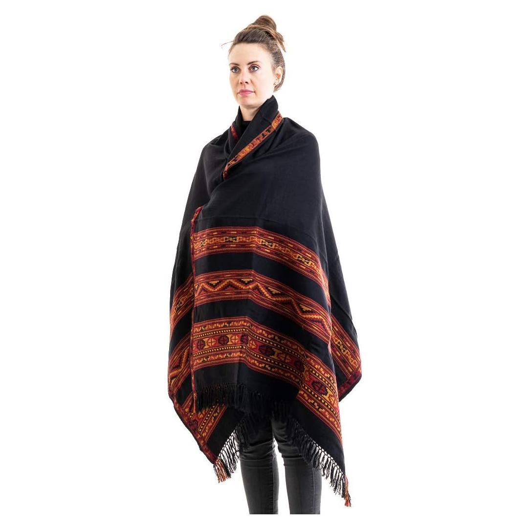 Chal de Meditación Om Shanti Crafts 213x102 cm Lana Vegana