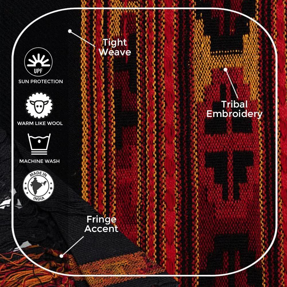 Chal de Meditación Om Shanti Crafts 213x102 cm Lana Vegana