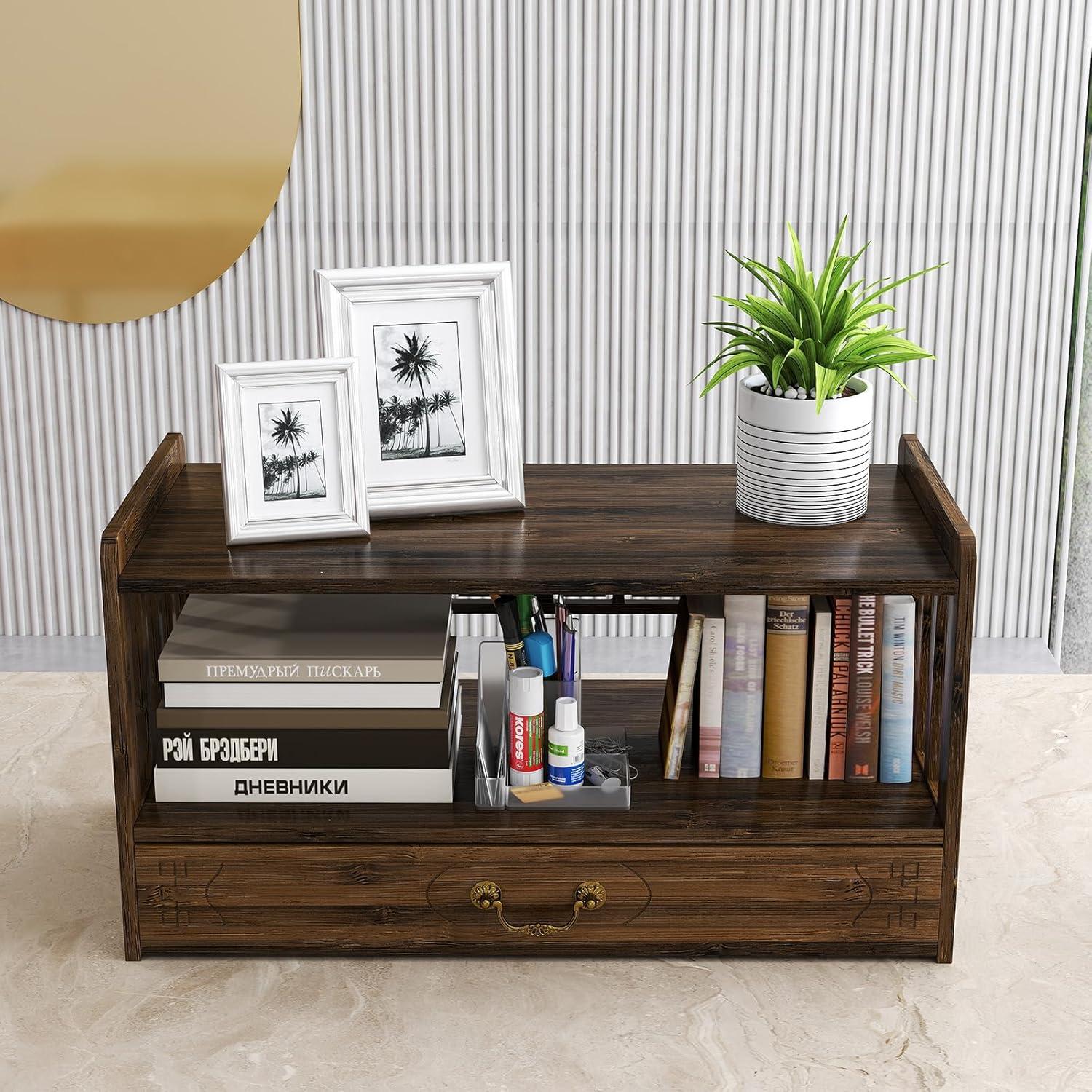 Mesa de Meditación IKARE Altar de Bambú 52cm con Cajón