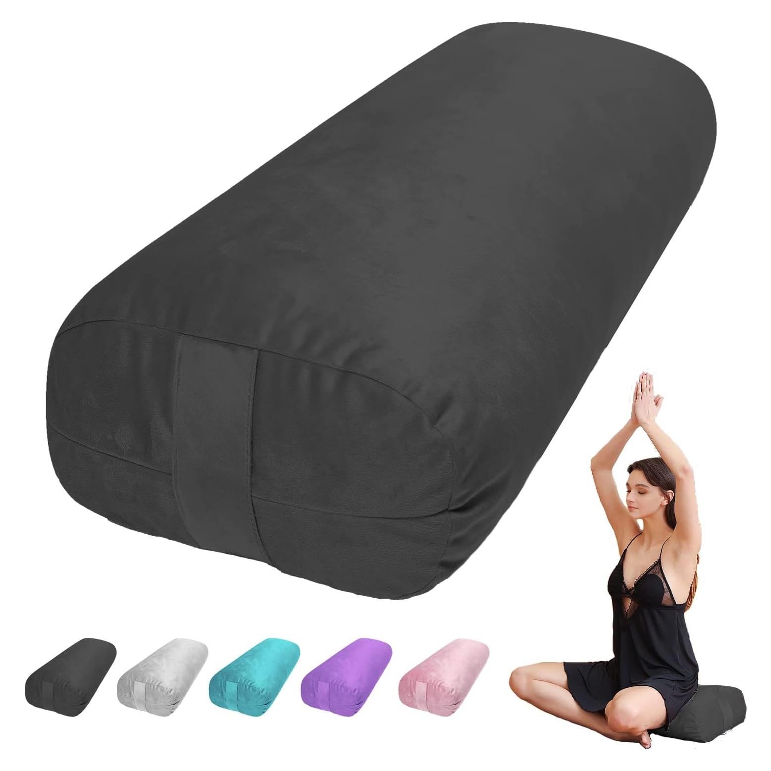 Almohada de Yoga Bolster TokSay 68x25.4x12.7 cm Terciopelo