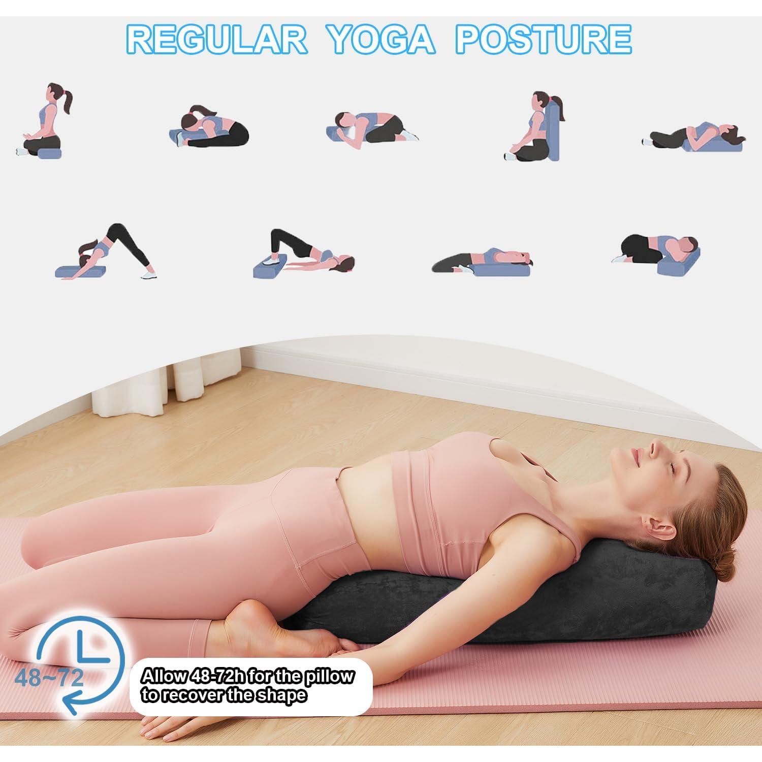 Almohada de Yoga Bolster TokSay 68x25.4x12.7 cm Terciopelo