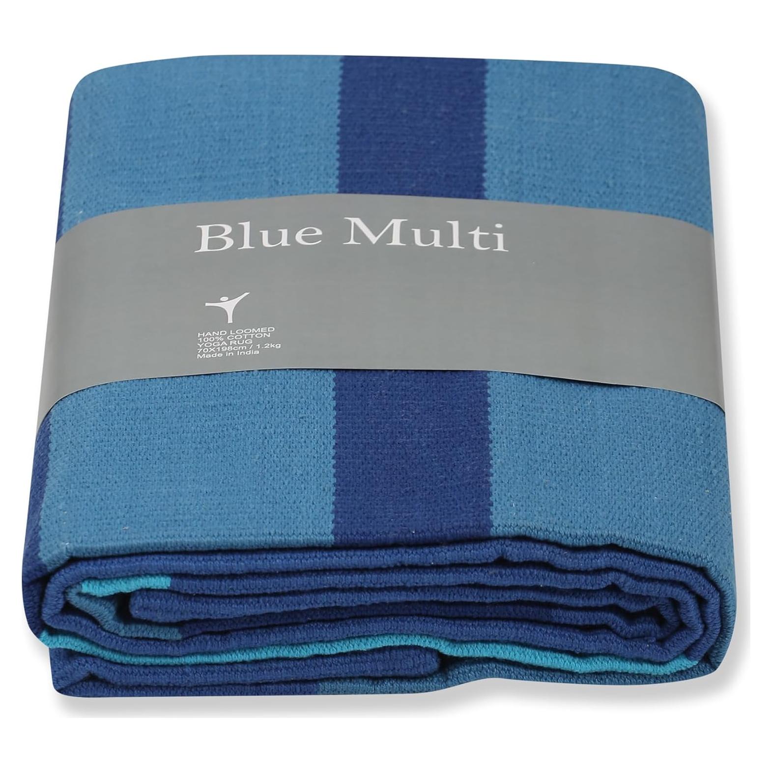 Alfombra de Yoga Algodón RAZIIAA 190x68 cm Azul Multicolor