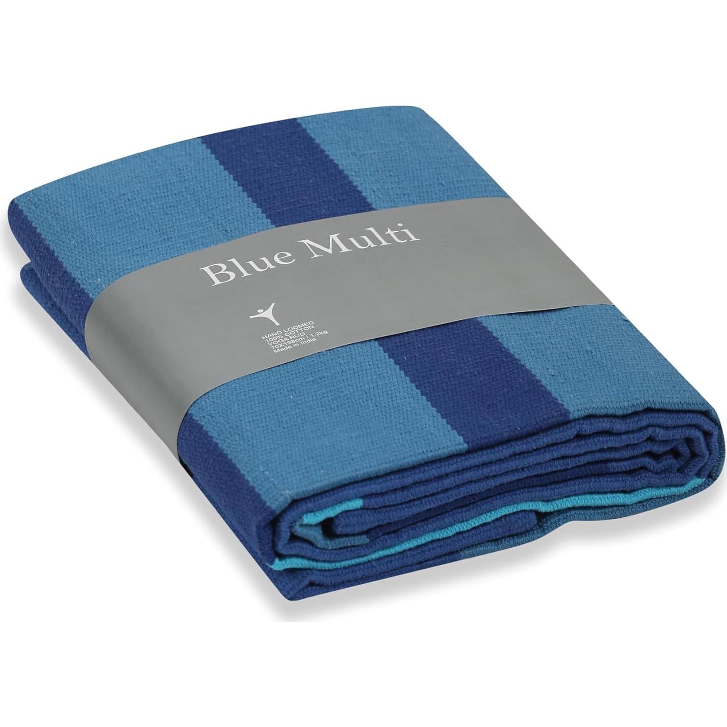 Alfombra de Yoga Algodón RAZIIAA 190x68 cm Azul Multicolor