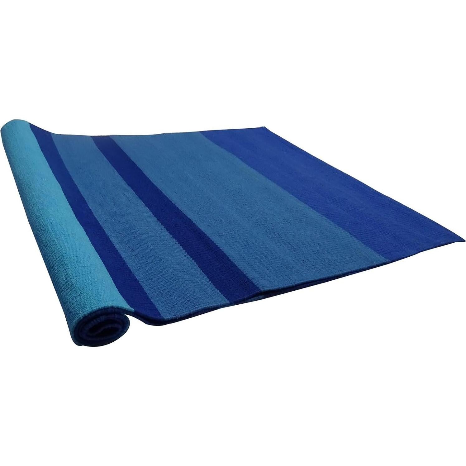 Alfombra de Yoga Algodón RAZIIAA 190x68 cm Azul Multicolor