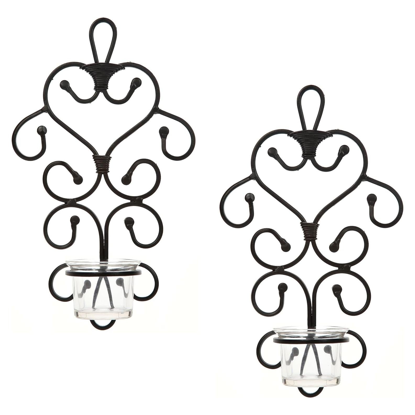 Conjunto 2 Apliques de Hierro para Velas de Té Hosley 27 cm