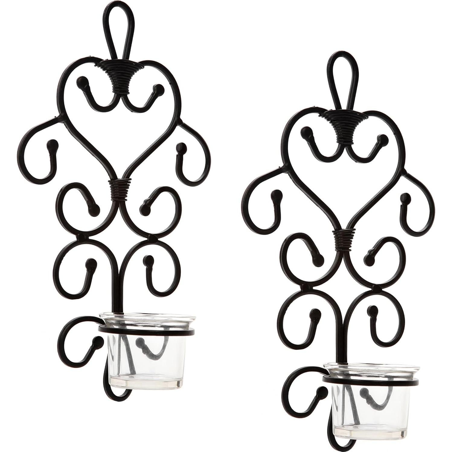 Conjunto 2 Apliques de Hierro para Velas de Té Hosley 27 cm