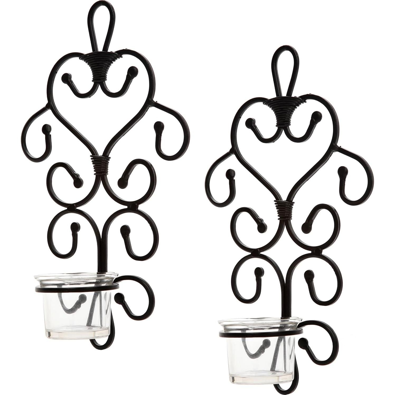 Conjunto 2 Apliques de Hierro para Velas de Té Hosley 27 cm