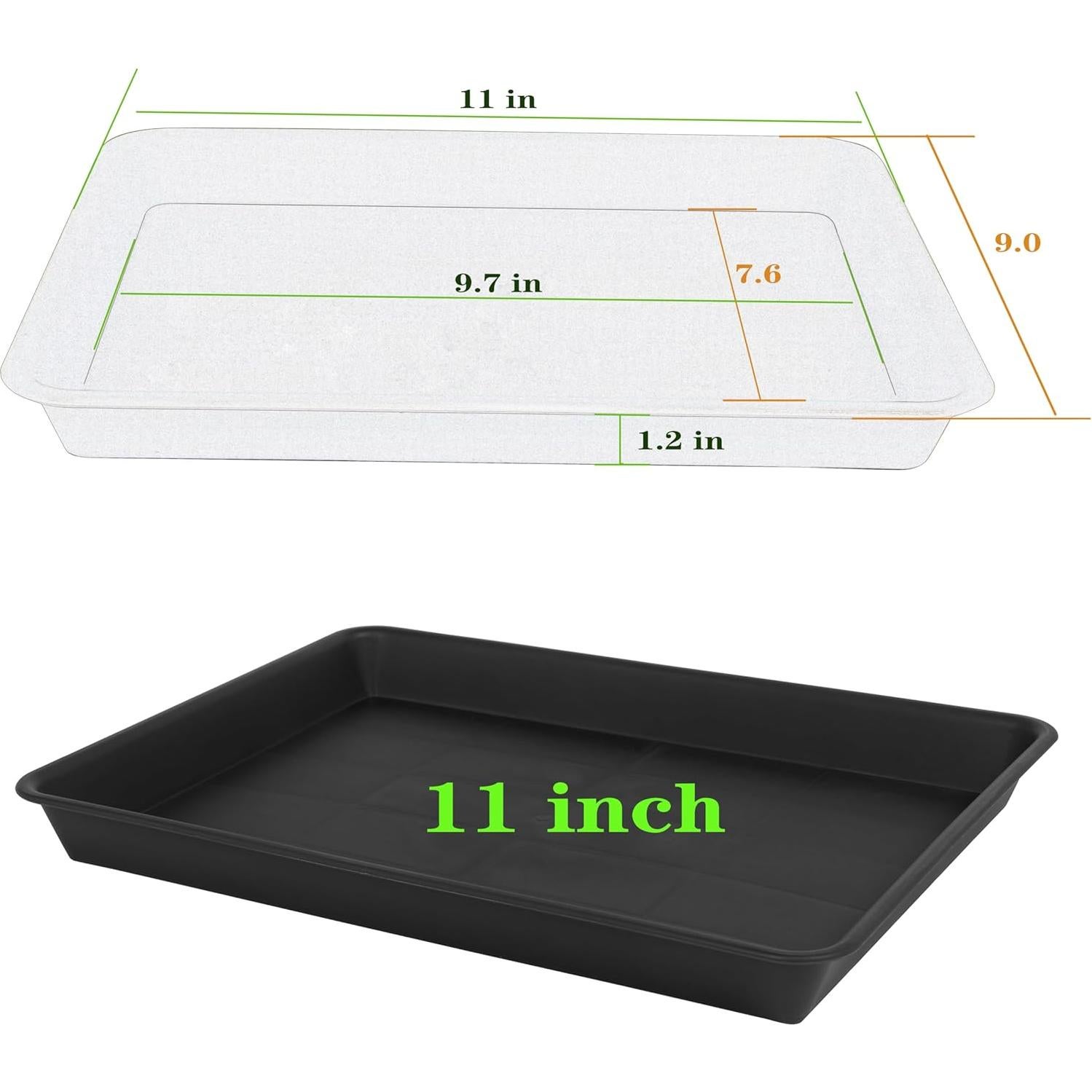 Bandeja de Cultivo VUWEZ 27.94x22.86cm Plástico Negro