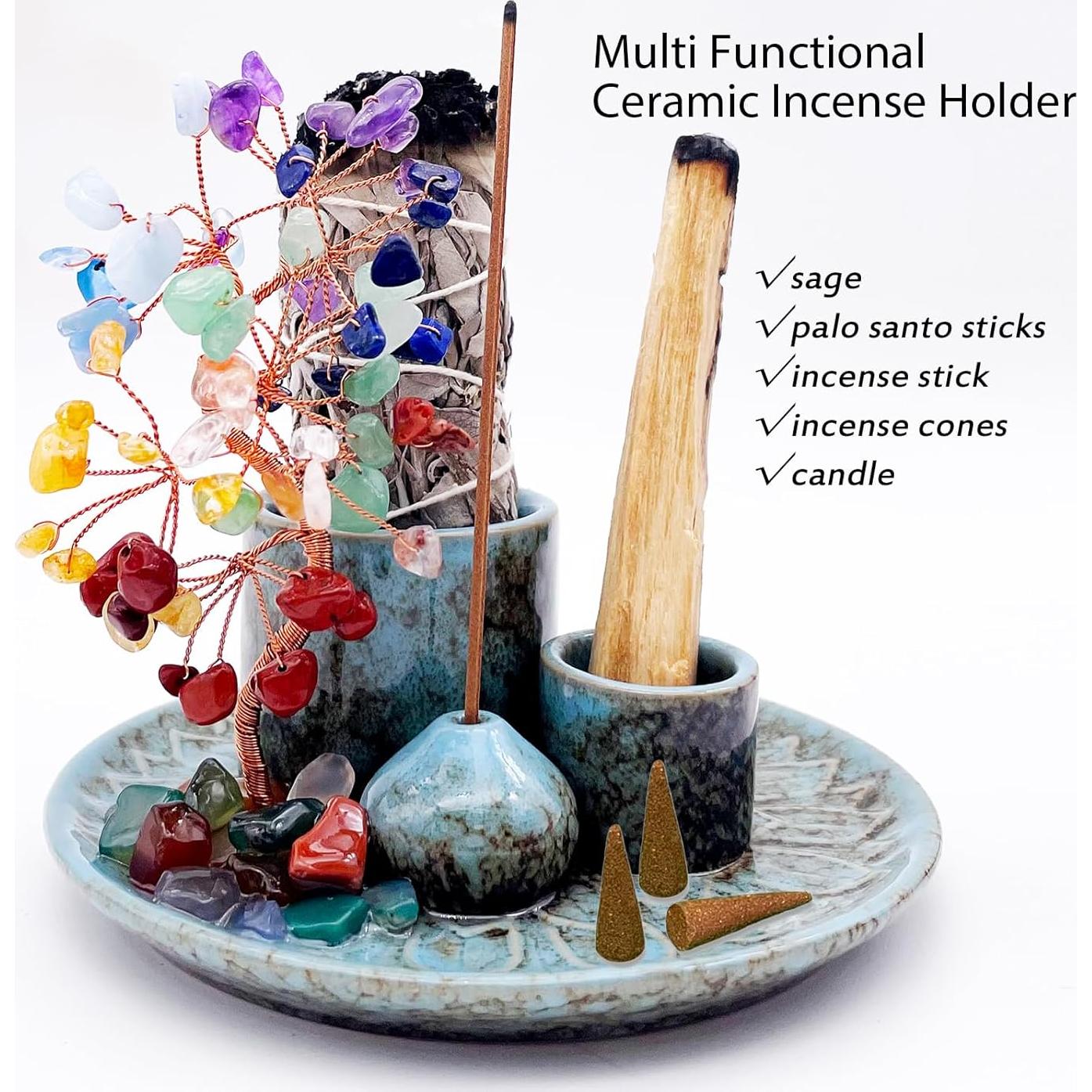 Soporte para Incienso YIENENG 5 en 1 con Árbol de Cristal