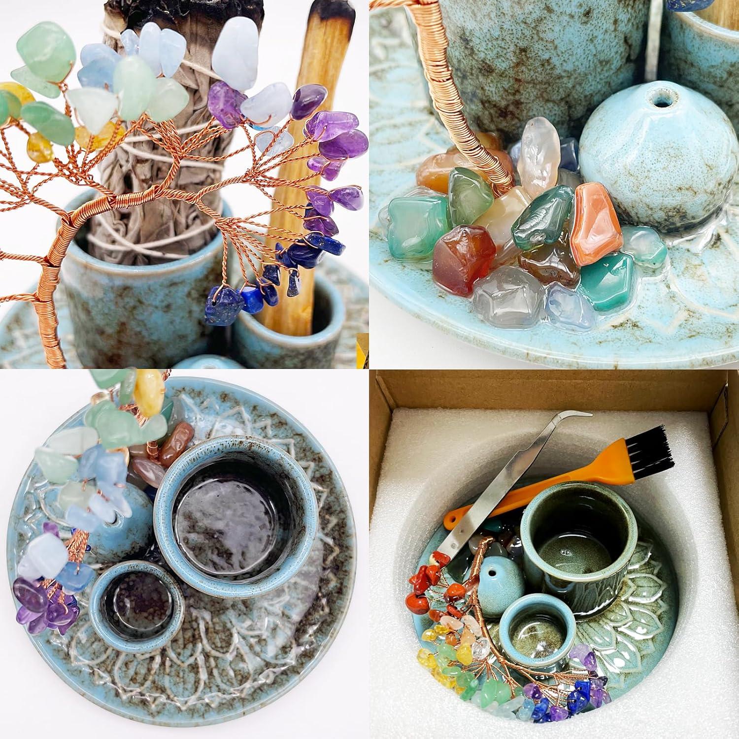 Soporte para Incienso YIENENG 5 en 1 con Árbol de Cristal