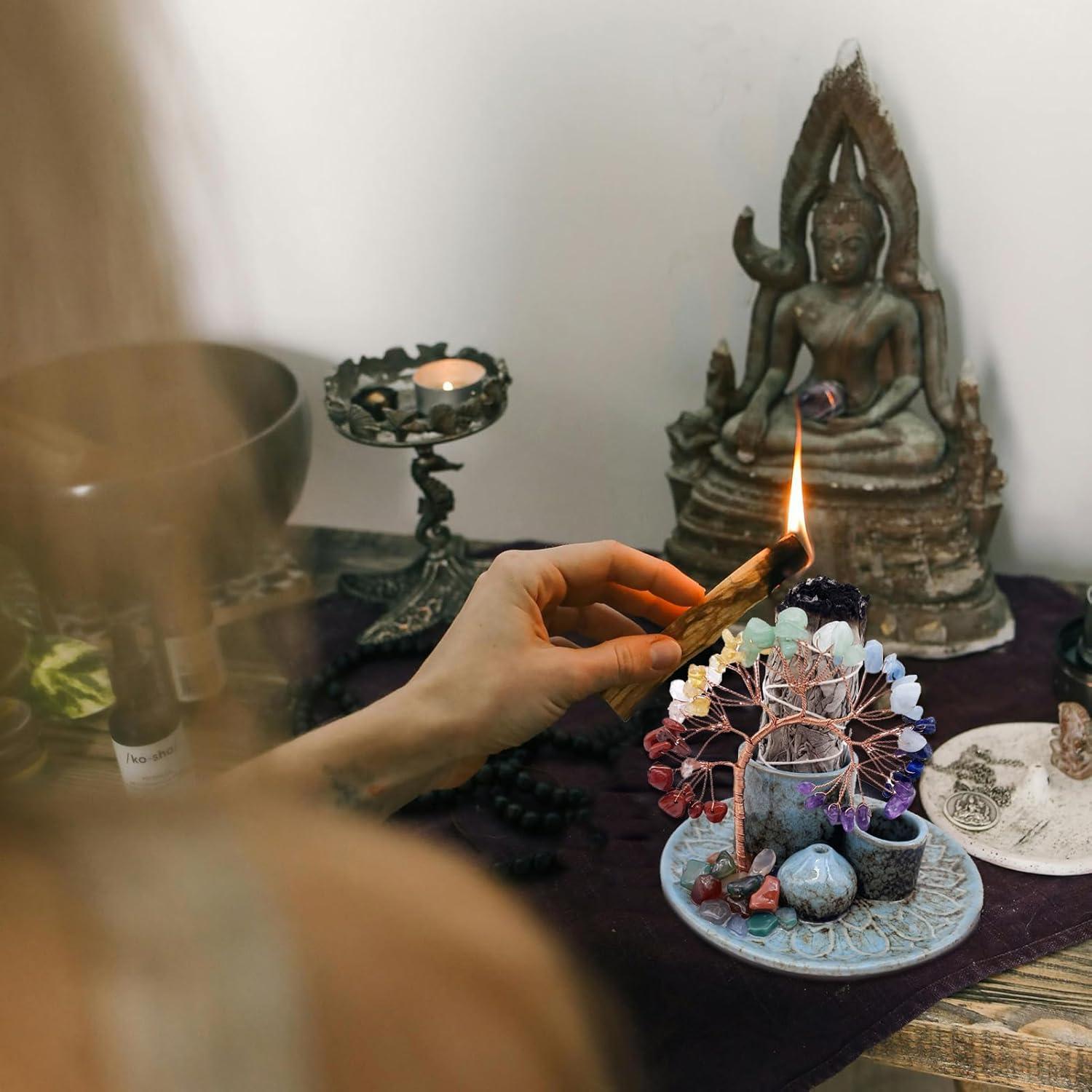 Soporte para Incienso YIENENG 5 en 1 con Árbol de Cristal