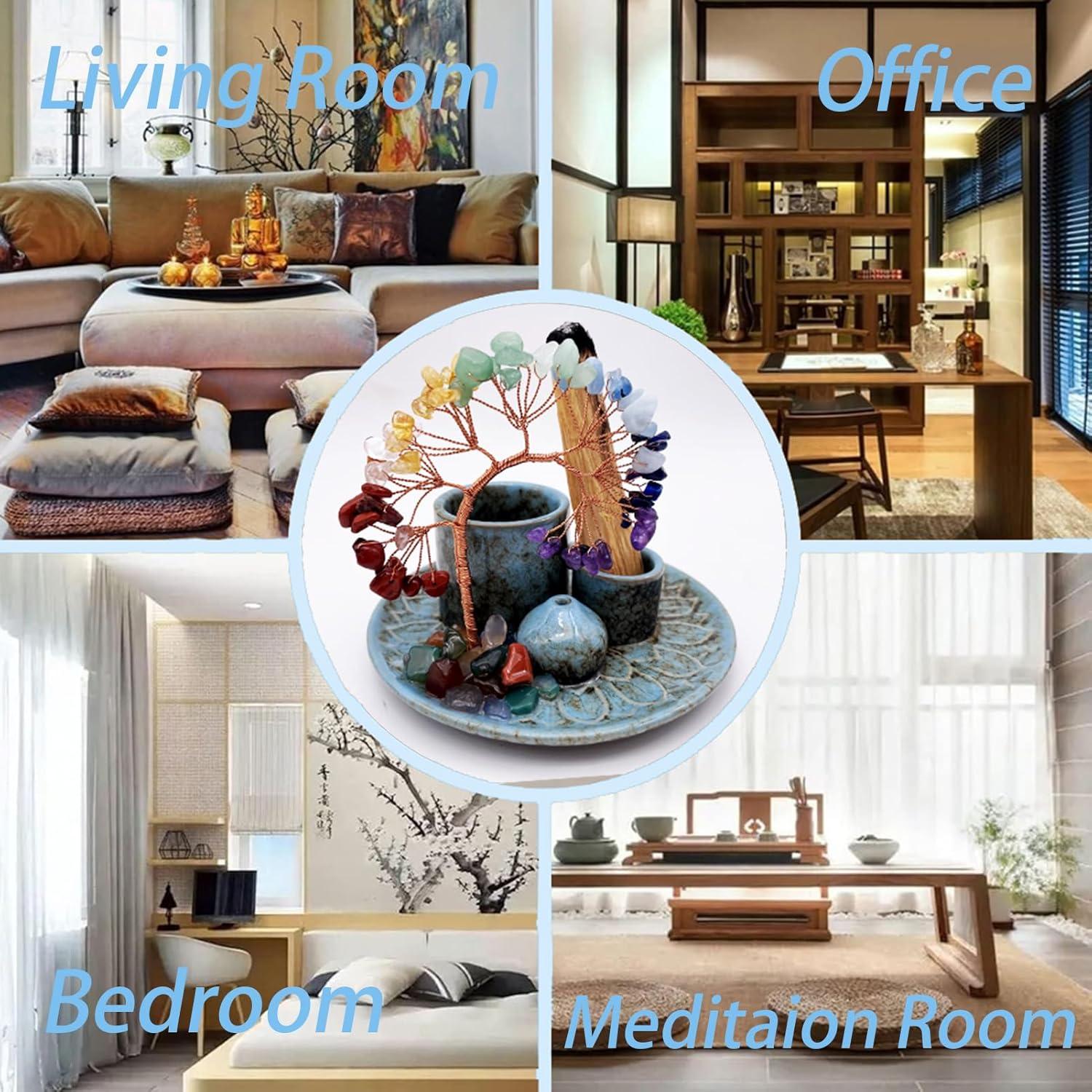 Soporte para Incienso YIENENG 5 en 1 con Árbol de Cristal