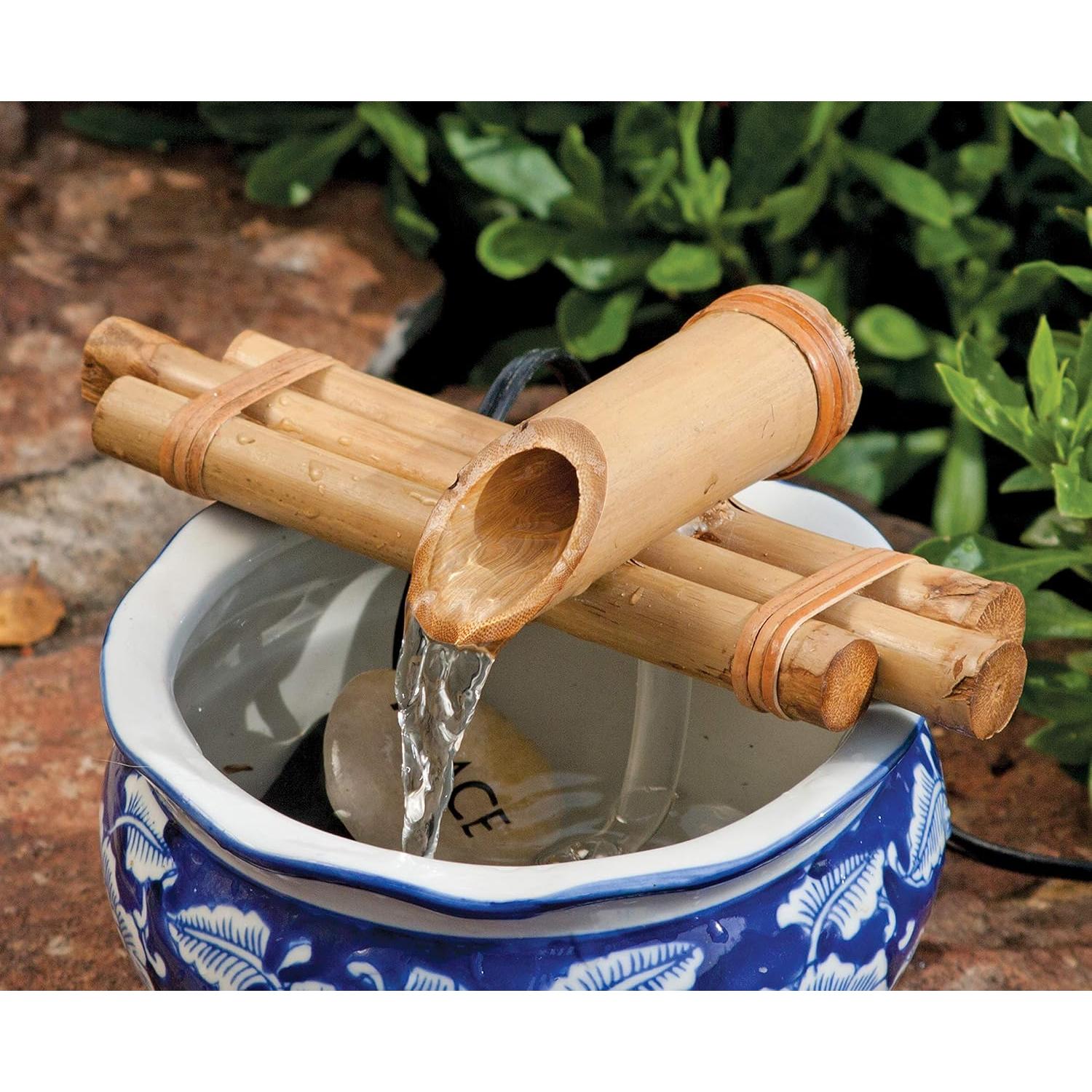 Kit Fuente Zen Bamboo Accents - Pico Tres Brazos 18 cm