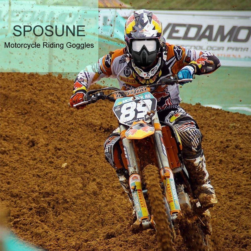 Gafas de Motocicleta SPOSUNE con Máscara Desmontable UV400