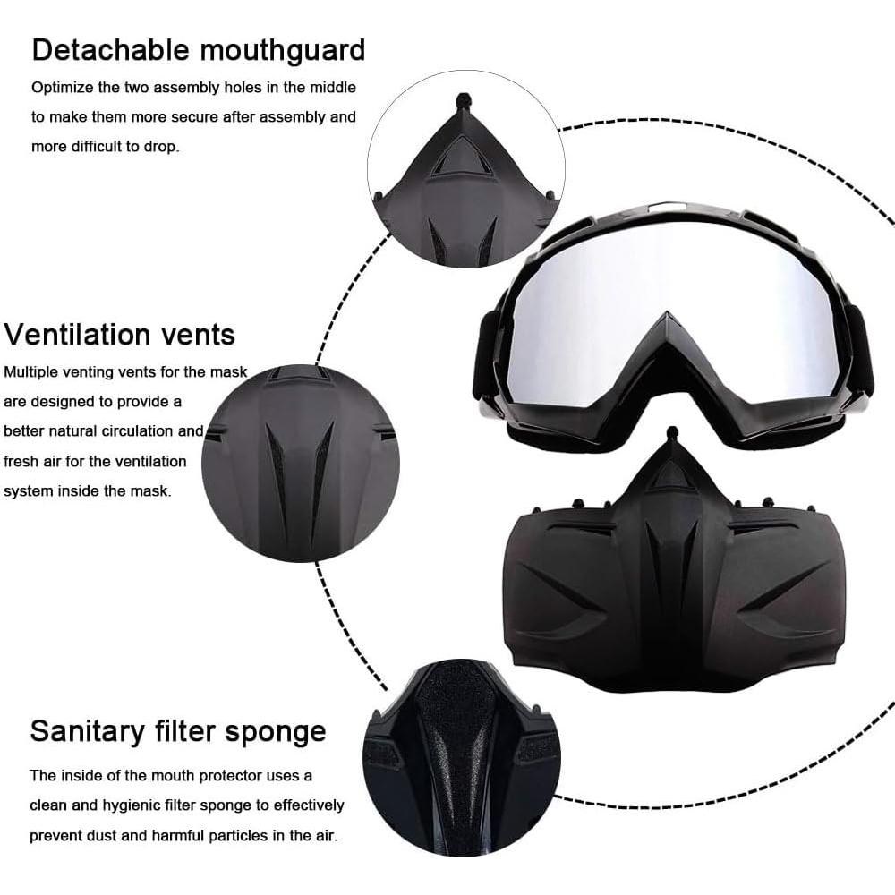 Gafas de Motocicleta SPOSUNE con Máscara Desmontable UV400