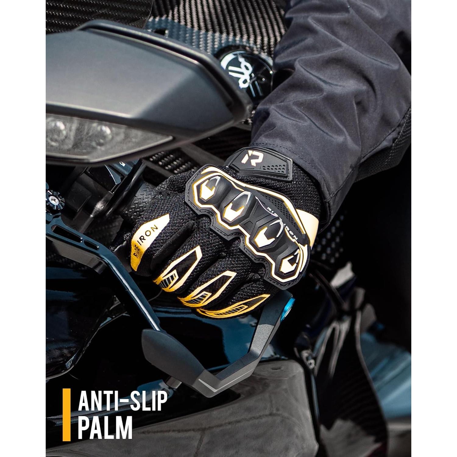 Guantes de Motocicleta RIDEIRON MG7006 Dorado Transpirables