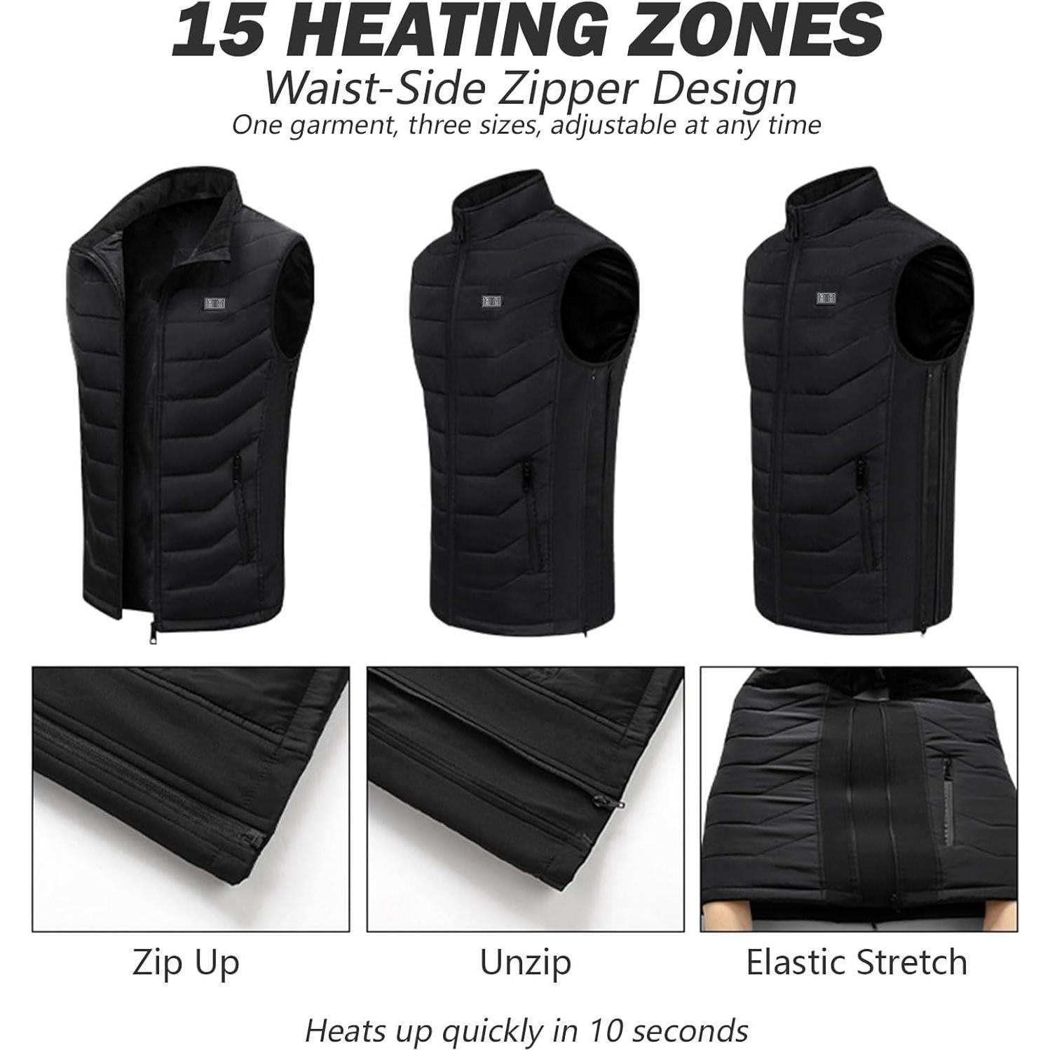 Chaleco Térmico Calentado Unisex NCL-HV01 Ajustable