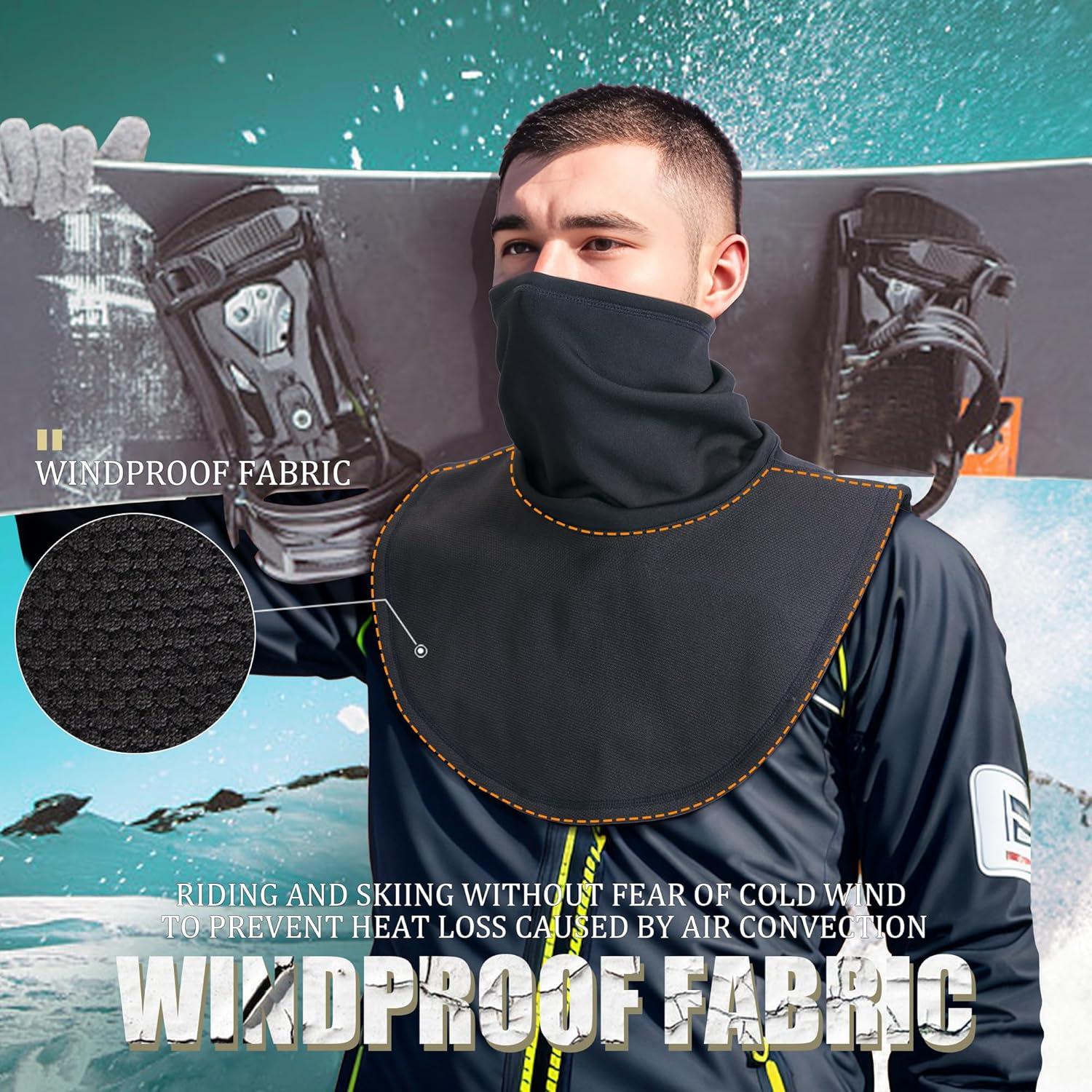 Gaiter de Cuello LMMHEIZI Negro para Esquí y Motocicleta