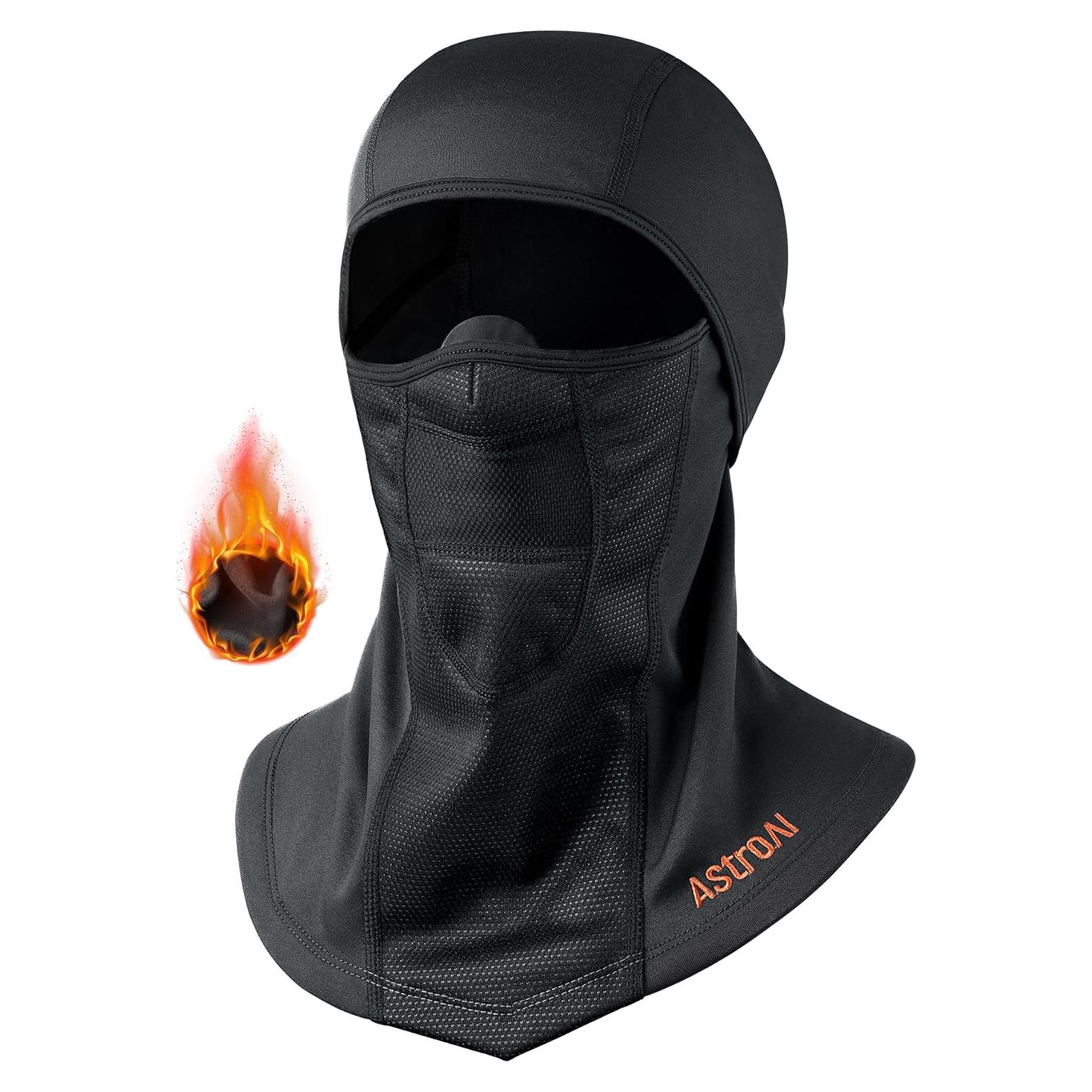Máscara de Esquí Balaclava AstroAI Negra a Prueba de Viento