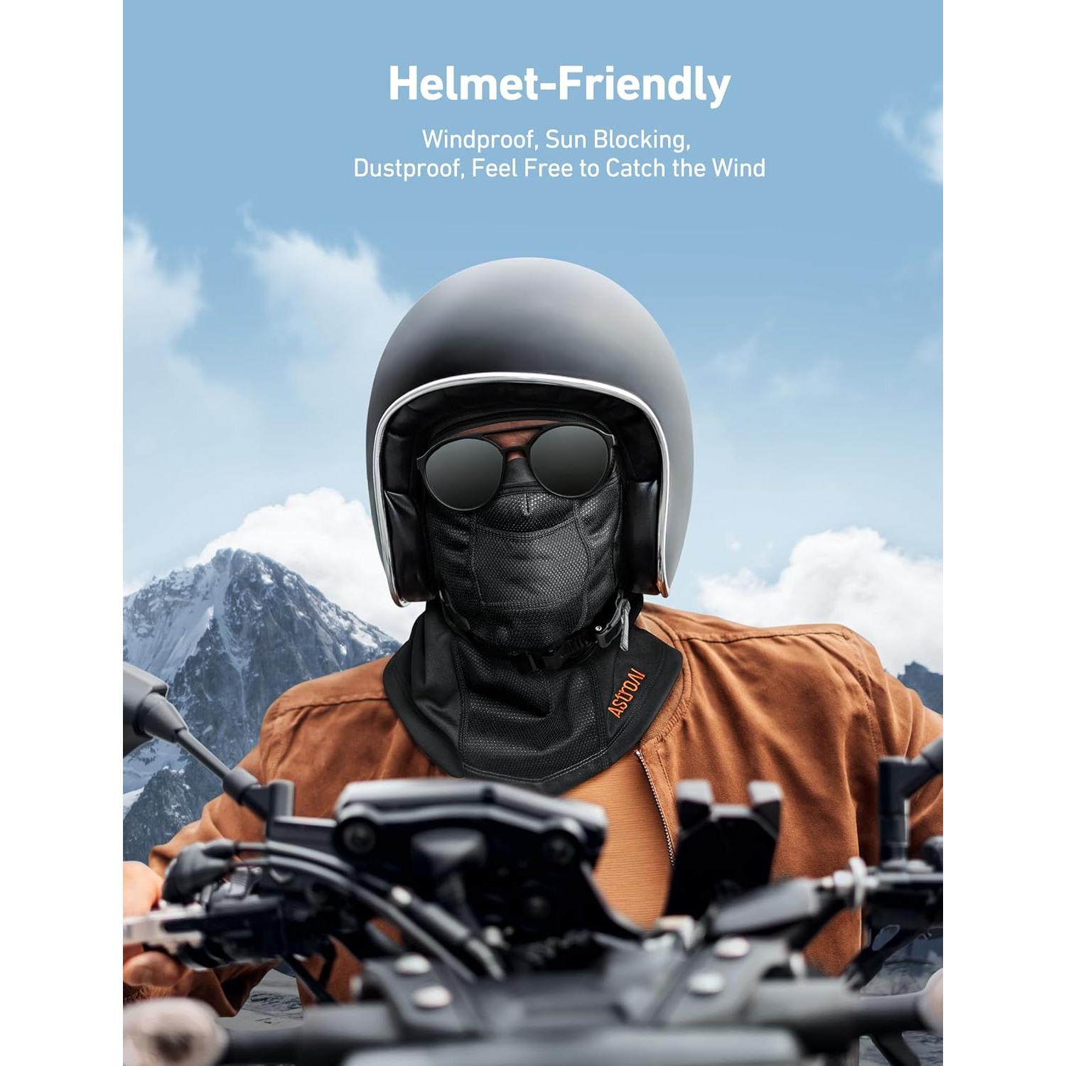 Máscara de Esquí Balaclava AstroAI Negra a Prueba de Viento