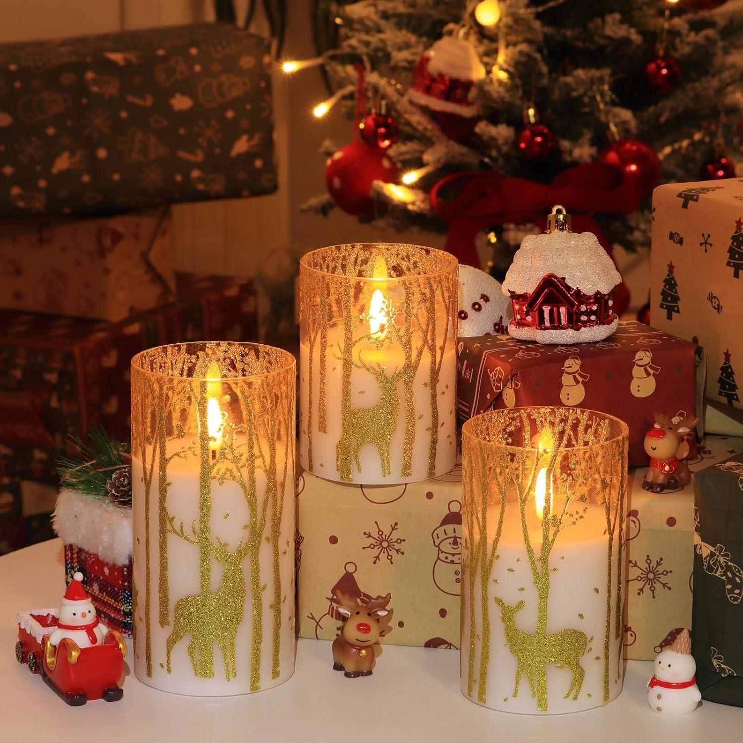 Velas LED Sin Llama Doradas SNUGBLAKI con Control Remoto 3D