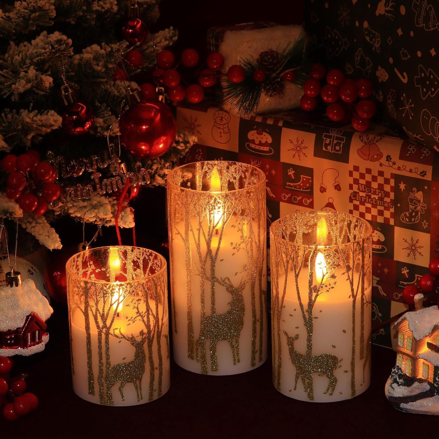 Velas LED Sin Llama Doradas SNUGBLAKI con Control Remoto 3D