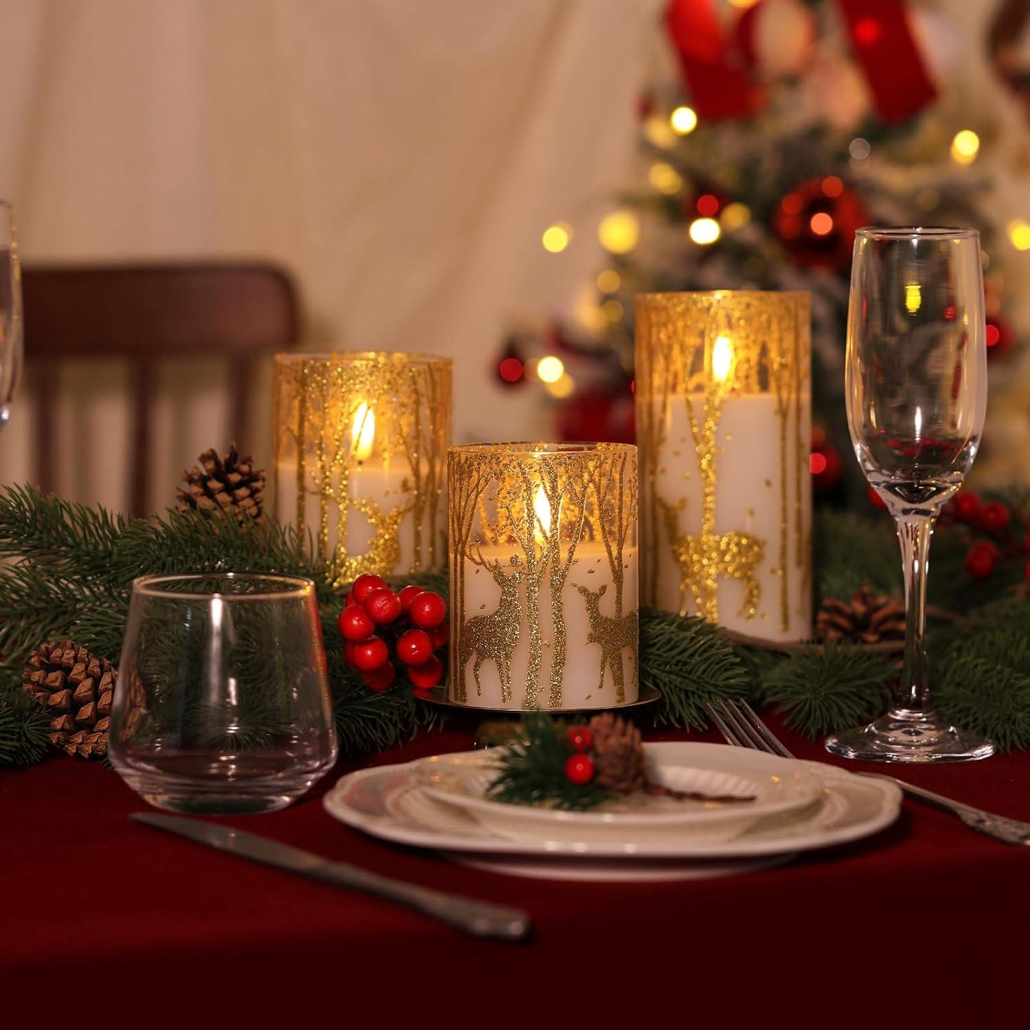 Velas LED Sin Llama Doradas SNUGBLAKI con Control Remoto 3D