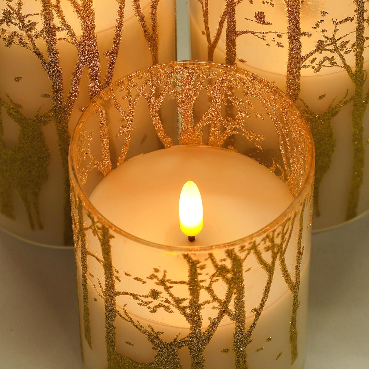 Velas LED Sin Llama Doradas SNUGBLAKI con Control Remoto 3D