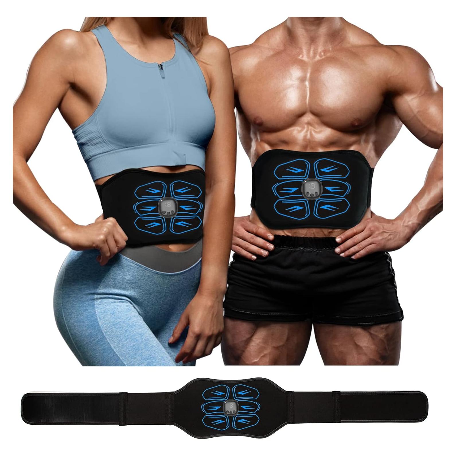 Estimulador Muscular EMS Ruszoaer Cinturón Abdominal Azul