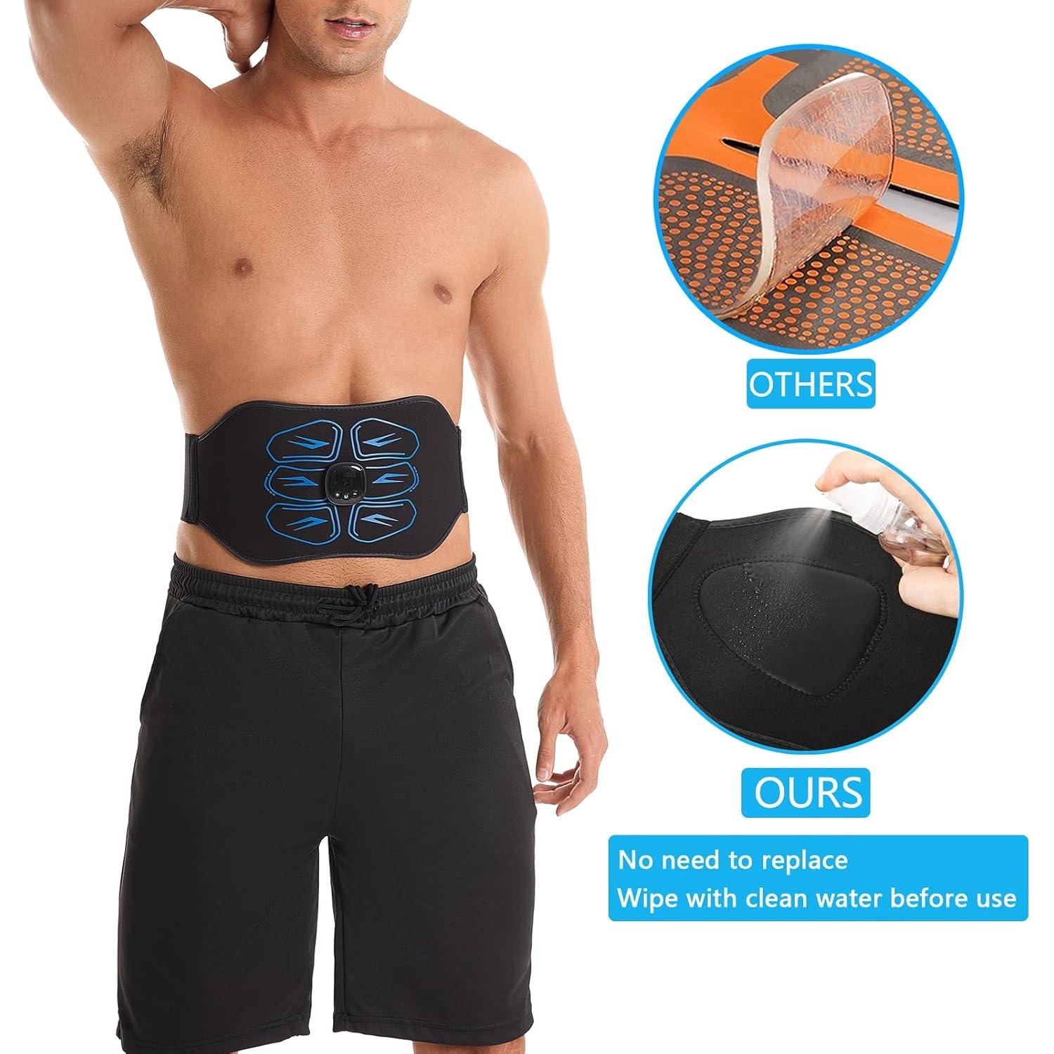 Estimulador Muscular EMS Ruszoaer Cinturón Abdominal Azul