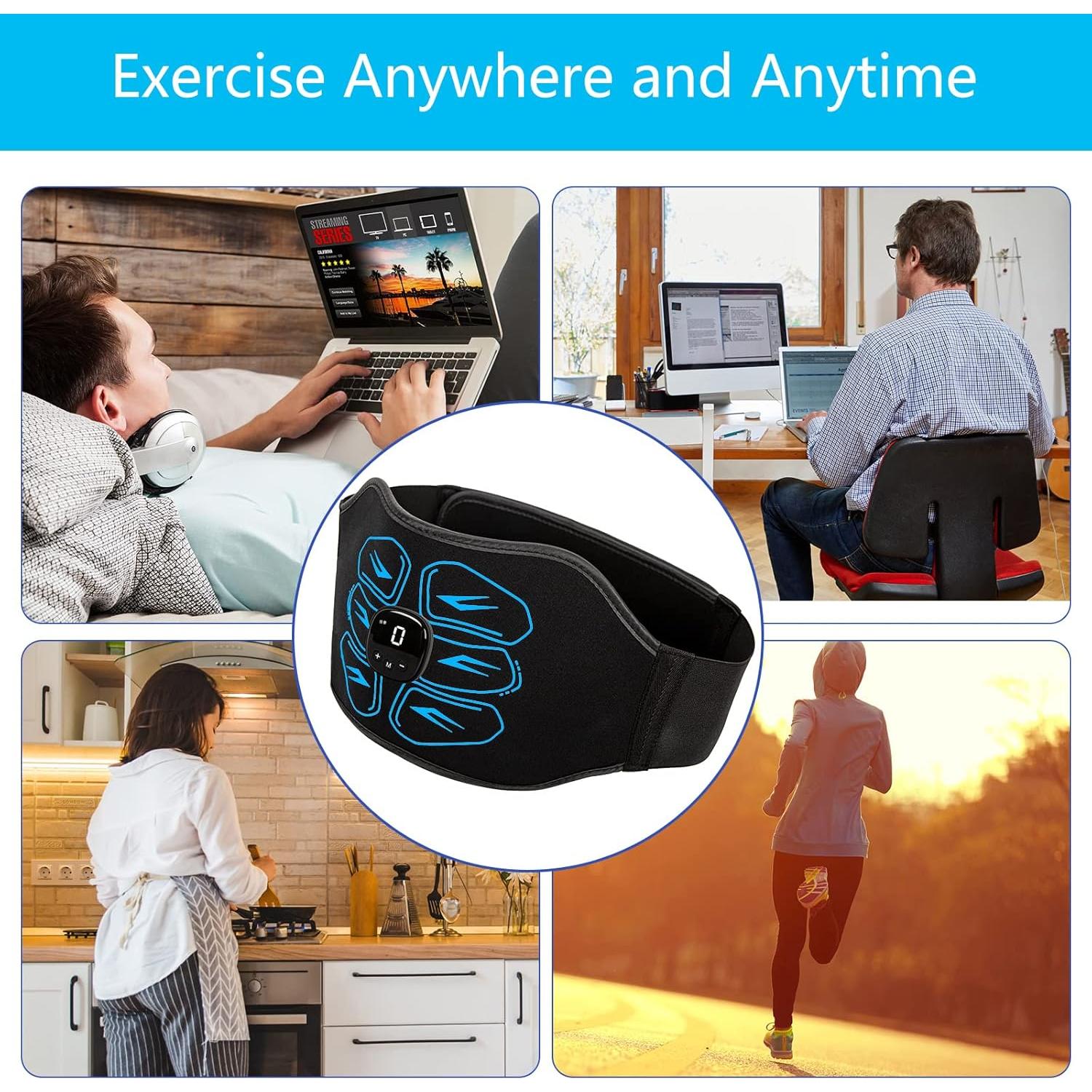 Estimulador Muscular EMS Ruszoaer Cinturón Abdominal Azul