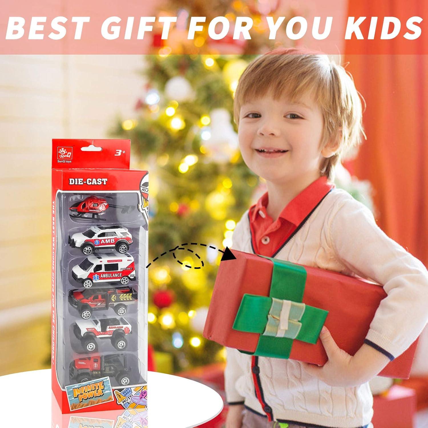 Mini Juego de Coches de Rescate Diecast 6 Piezas Ambulancia