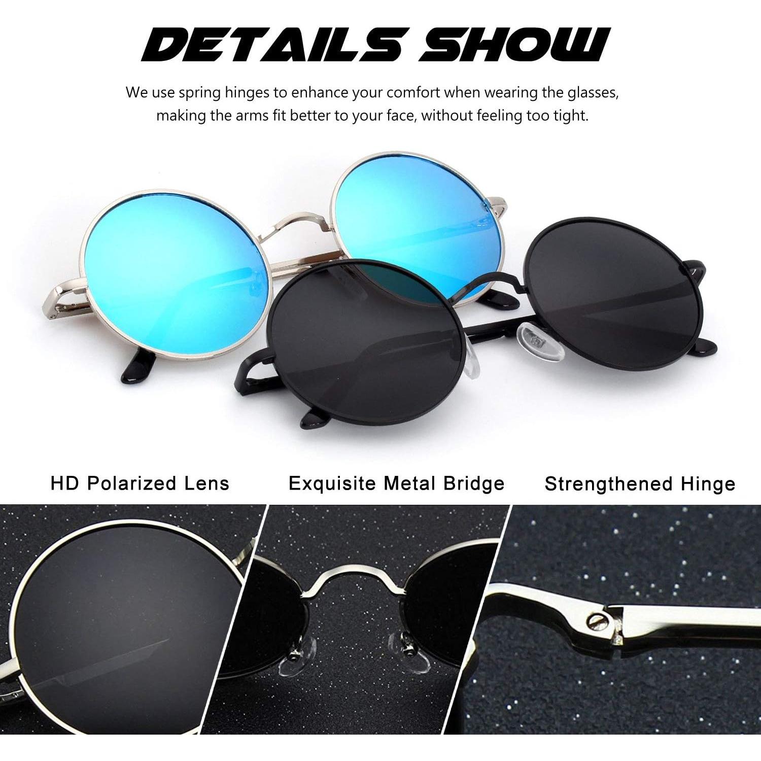 Gafas de Sol Redondas Polarizadas CGID UV400 para Hombres