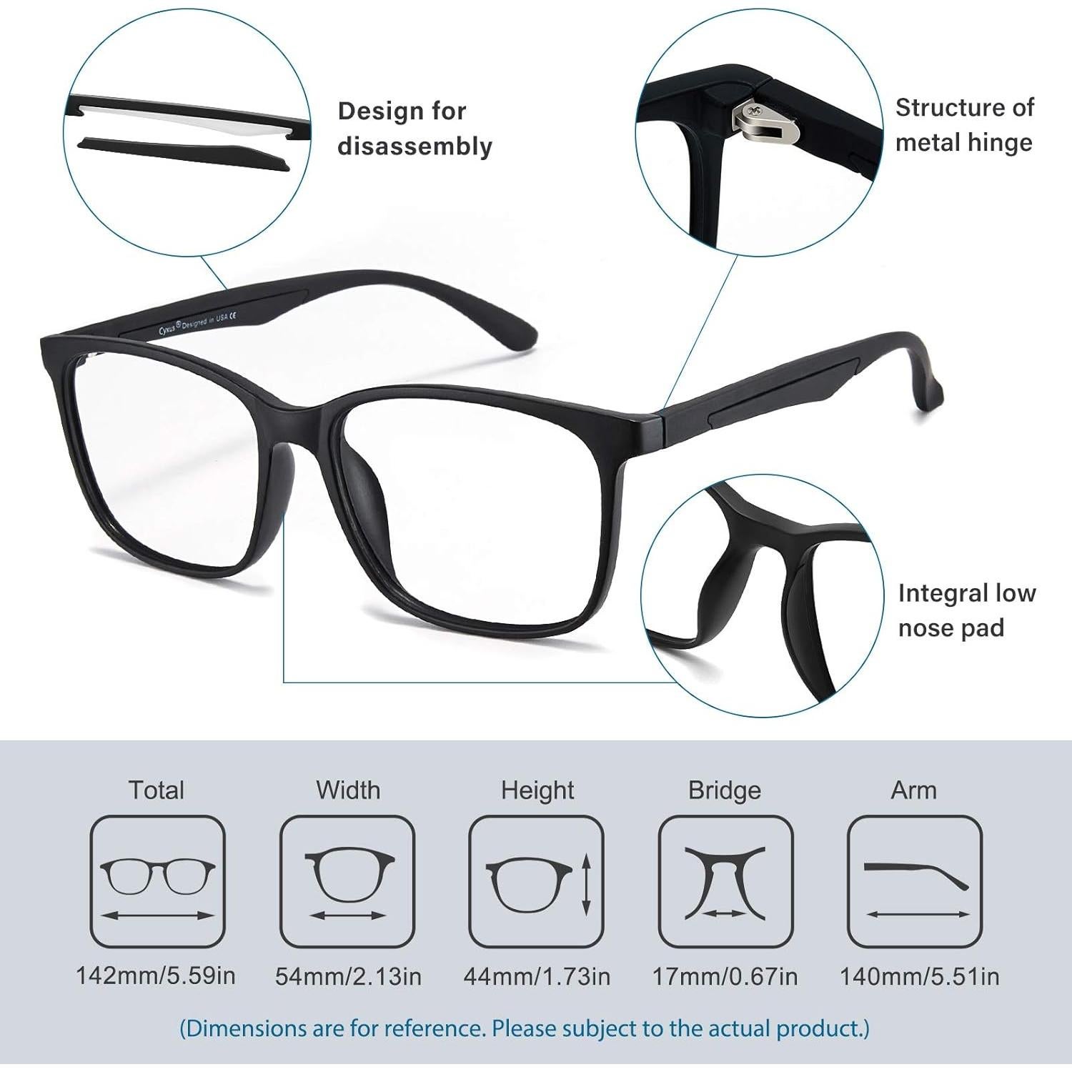 Gafas de Luz Azul TR90 Cyxus Unisex con Protección UV