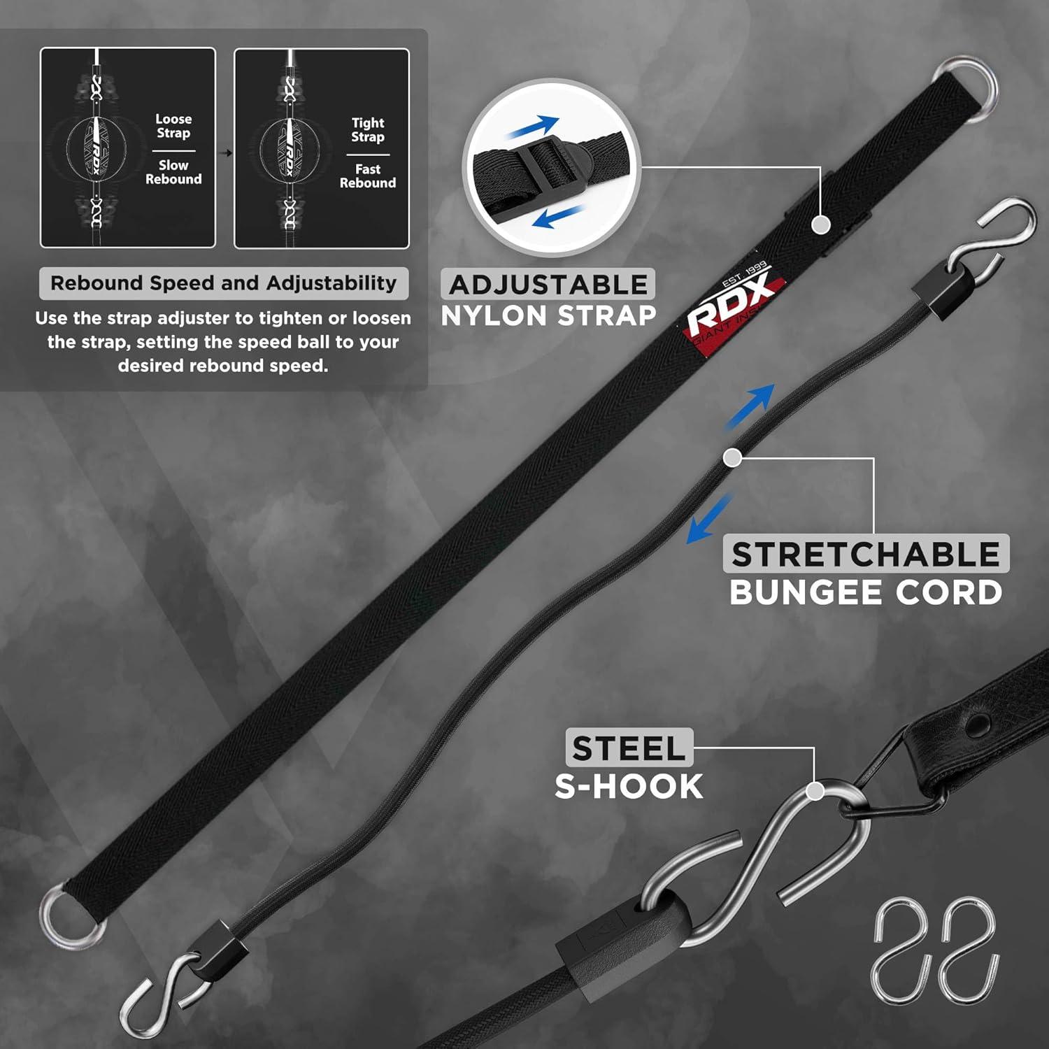 Bolsa de Boxeo Doble Extremo RDX 70cm con Cuerda Bungee 121.92cm