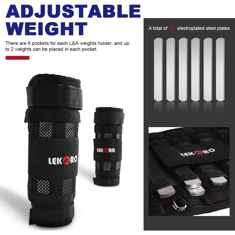 Pesas de Muñeca y Tobillo Ajustables LEKÄRO 4.99 kg