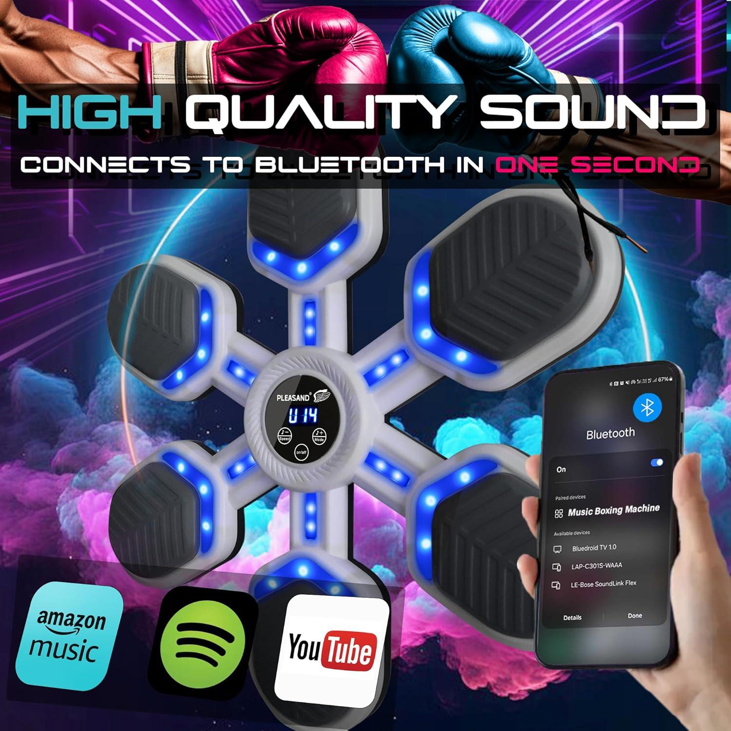 Máquina de Boxeo Musical Pleasand 2025 con Guantes - 9 Modos