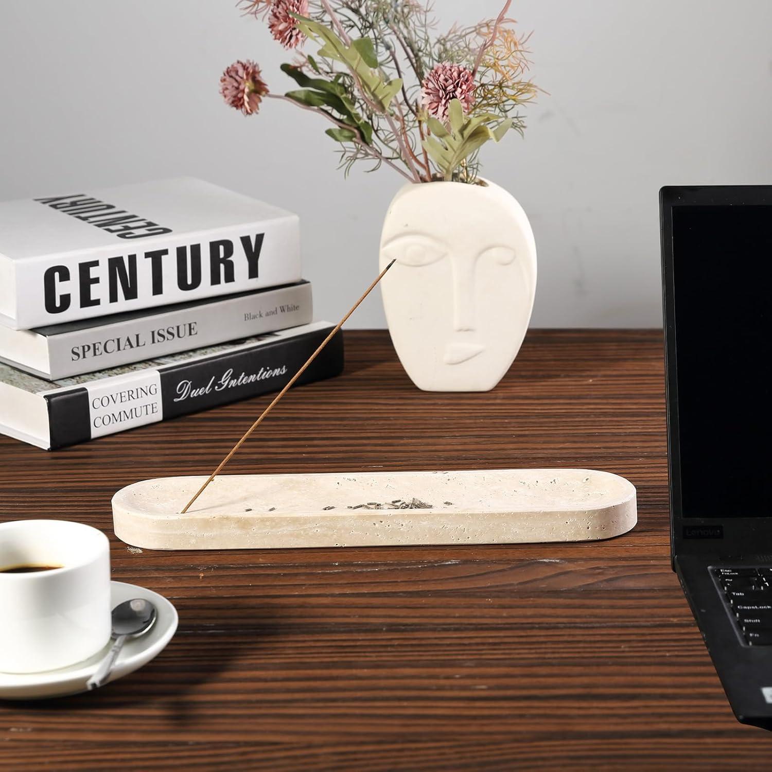 Soporte de Incienso Koville de Travertino Beige 30.48 cm